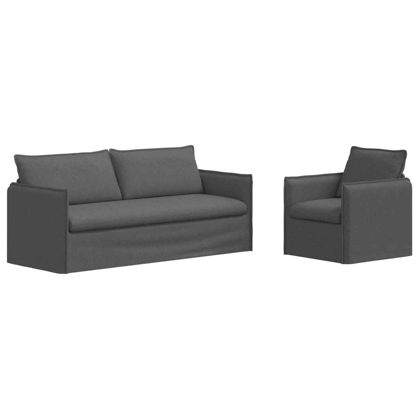 vidaXL Σετ Καναπέ 2 pcs Σκούρο Γκρι 196 x 82 x 85 εκ Ύφασμα