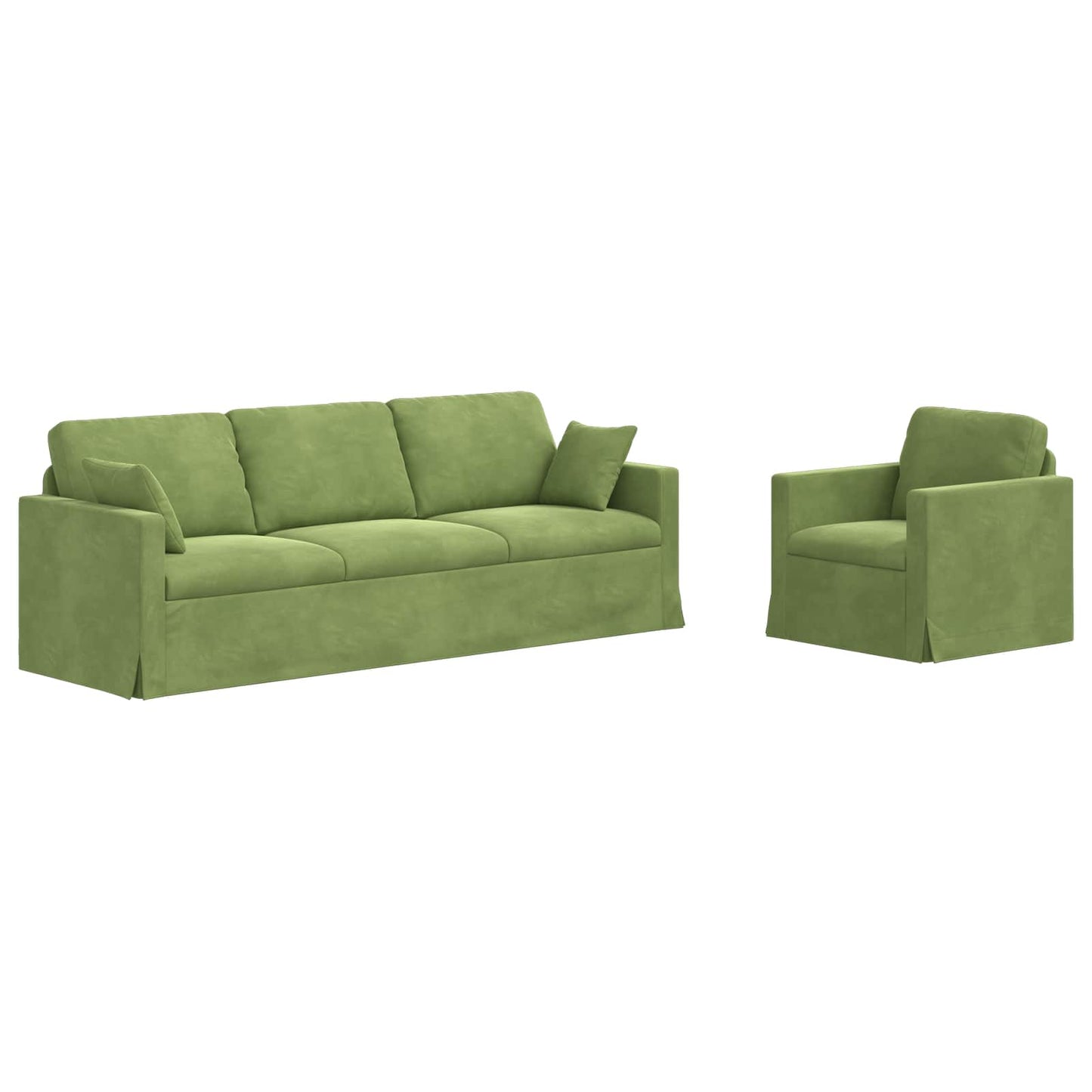 vidaXL Σετ Καναπέ 2 pcs Ανοιχτό Πράσινο 228 x 78 x 80 εκ Βελούδο