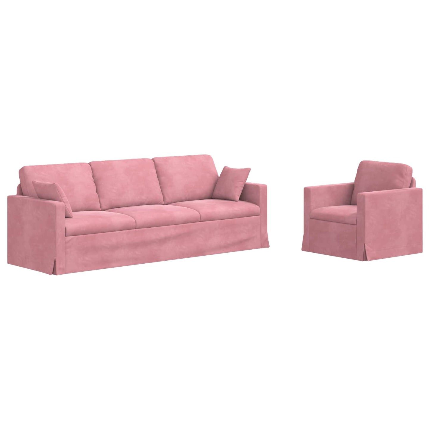 vidaXL Σετ Καναπέ 2 pcs Ροζ 228 x 78 x 80 εκ Βελούδο