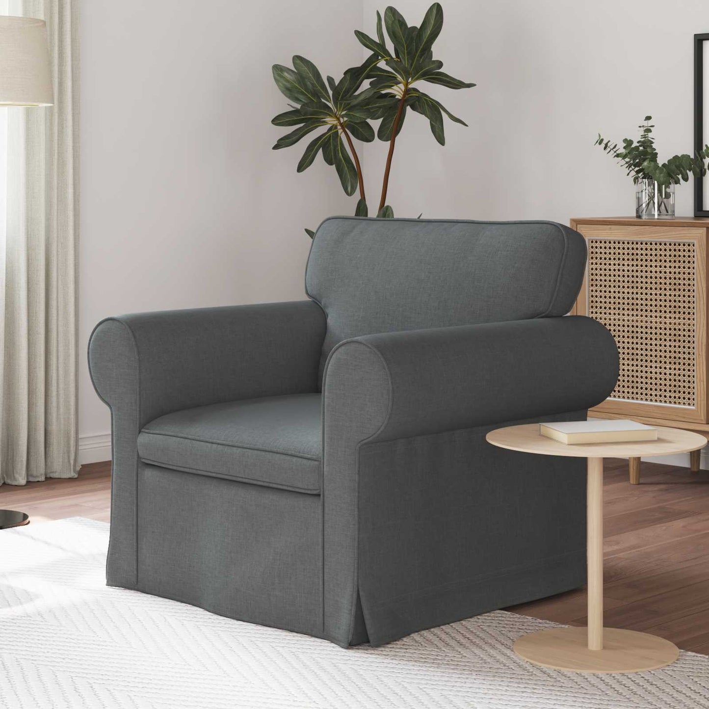 vidaXL Καναπές Σκούρο Γκρι 95 x 82 x 80 εκ ύφασμα