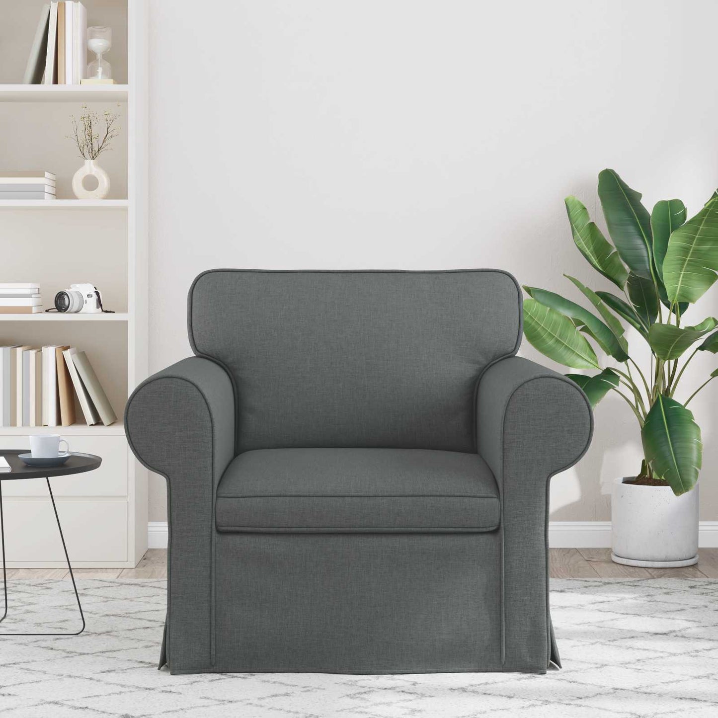 vidaXL Καναπές Σκούρο Γκρι 95 x 82 x 80 εκ ύφασμα
