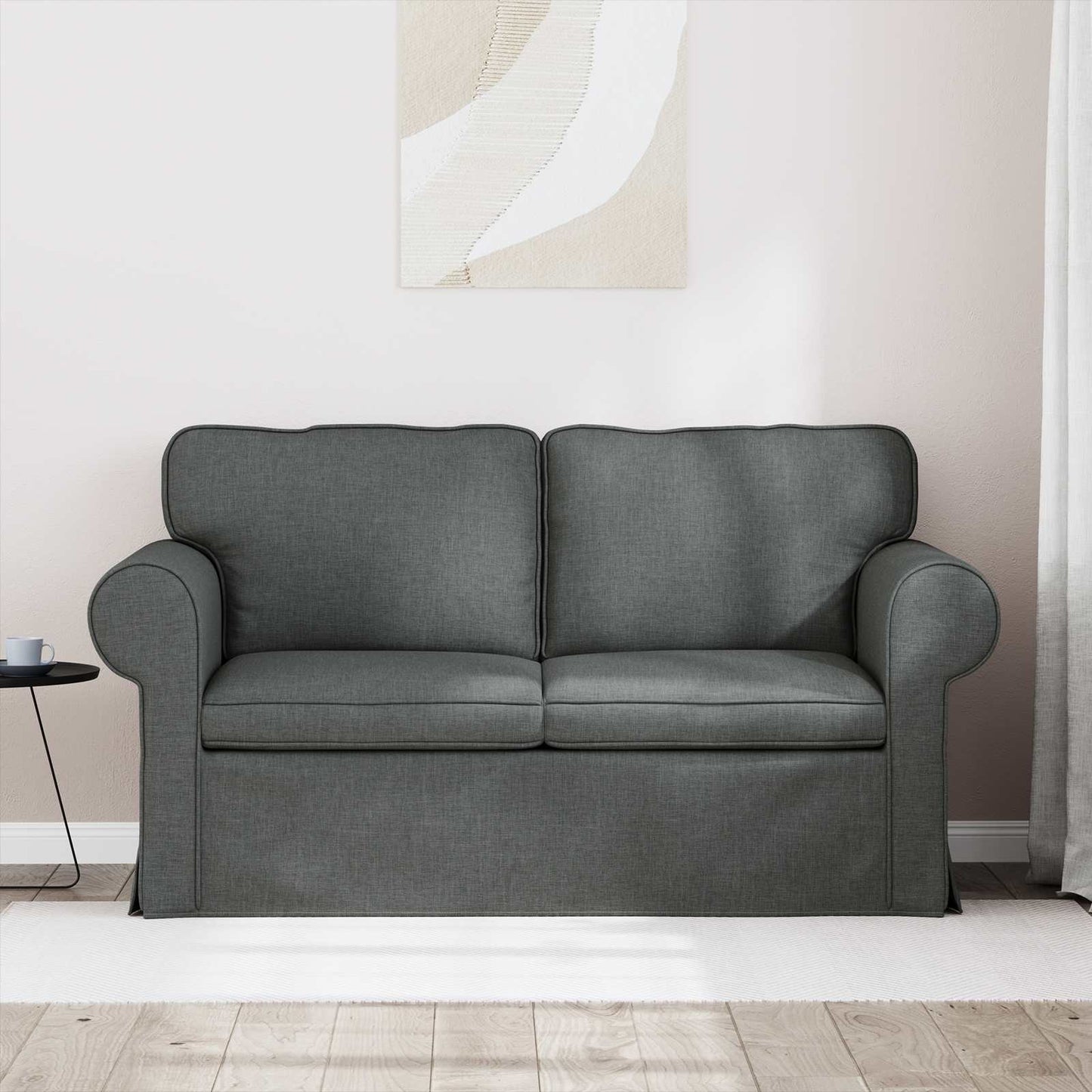 vidaXL Καναπές Σκούρο Γκρι 155 x 82 x 80 εκ ύφασμα