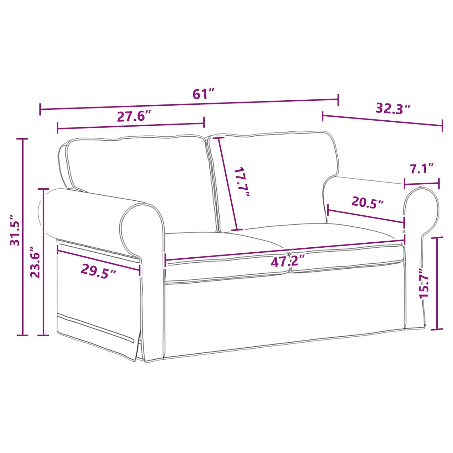 vidaXL Καναπές Σκούρο Γκρι 155 x 82 x 80 εκ ύφασμα