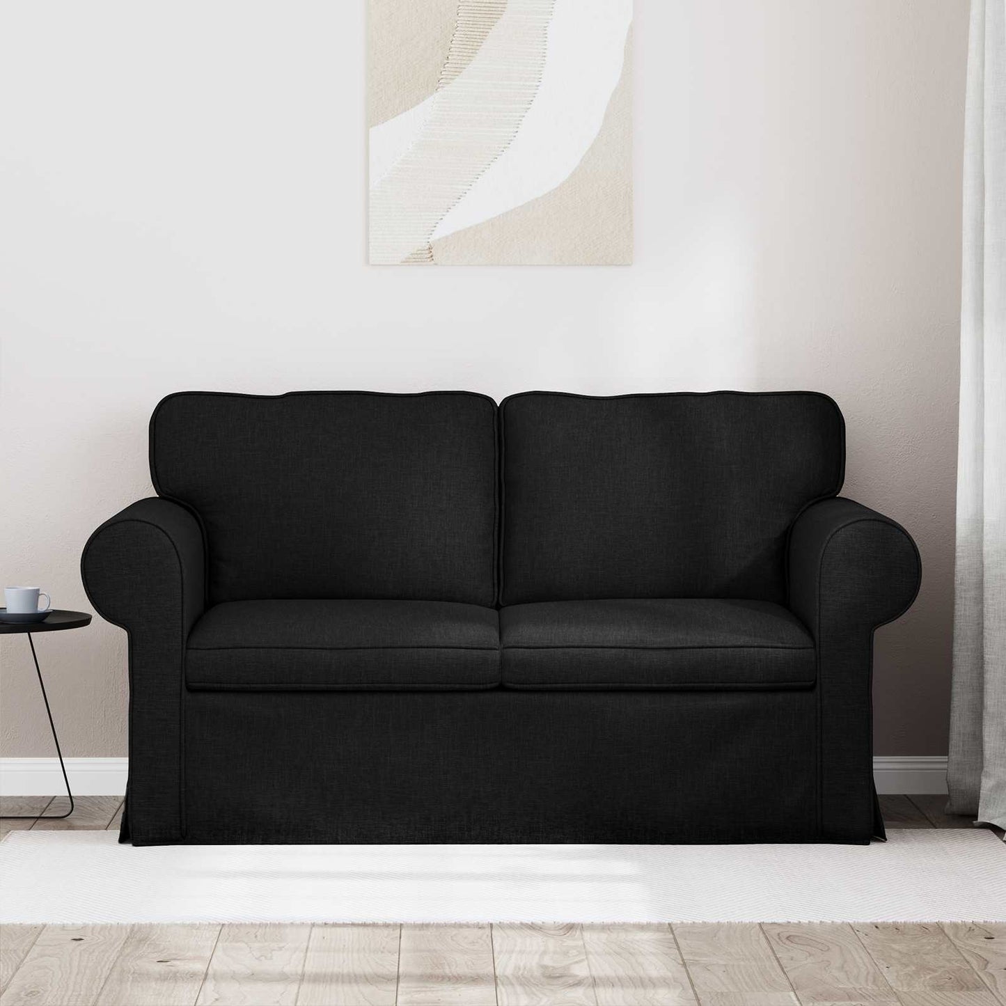vidaXL Καναπές Μαύρο 155 x 82 x 80 εκ ύφασμα