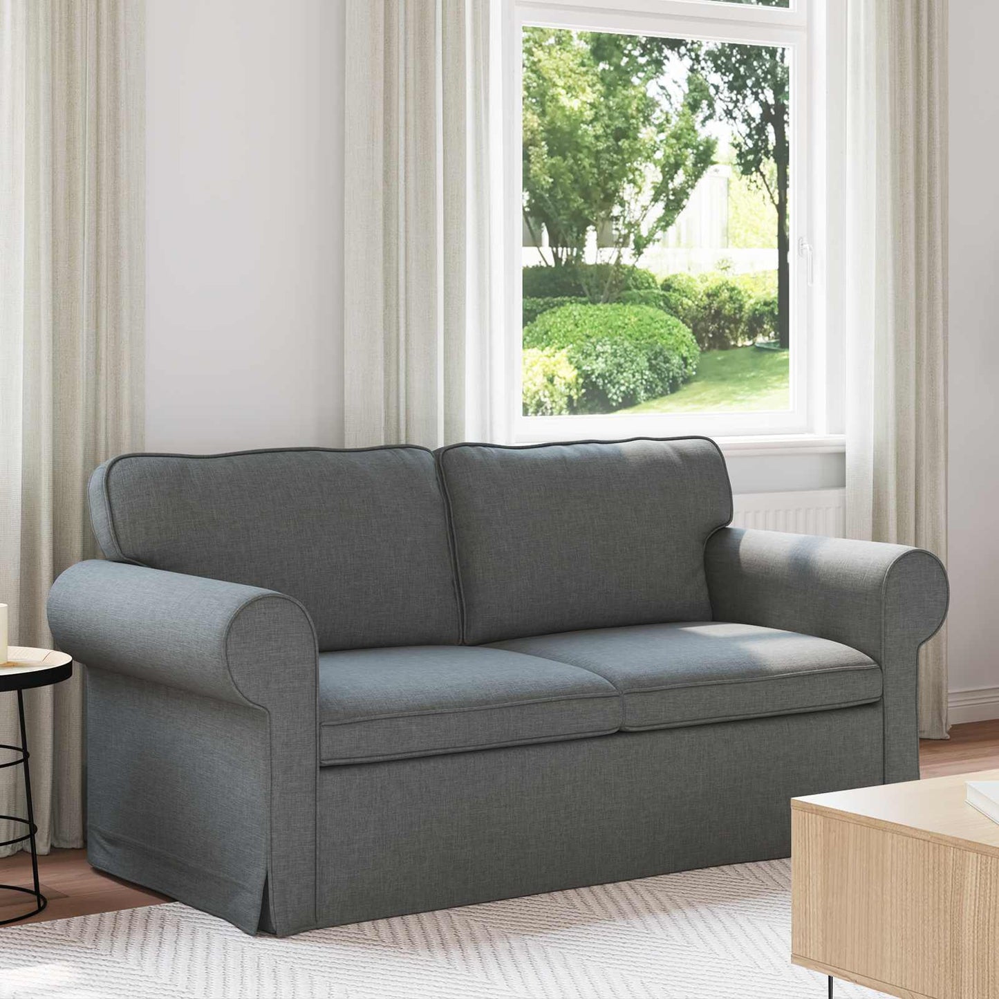 vidaXL Καναπές Σκούρο Γκρι 175 x 82 x 80 εκ ύφασμα