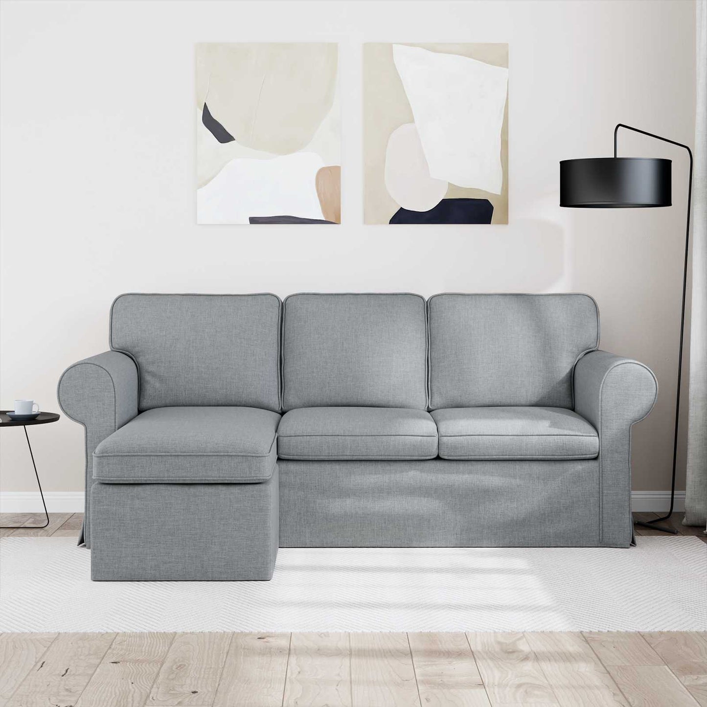 vidaXL Καναπές Ανοιχτό γκρι 195 x 138 x 80 εκ ύφασμα