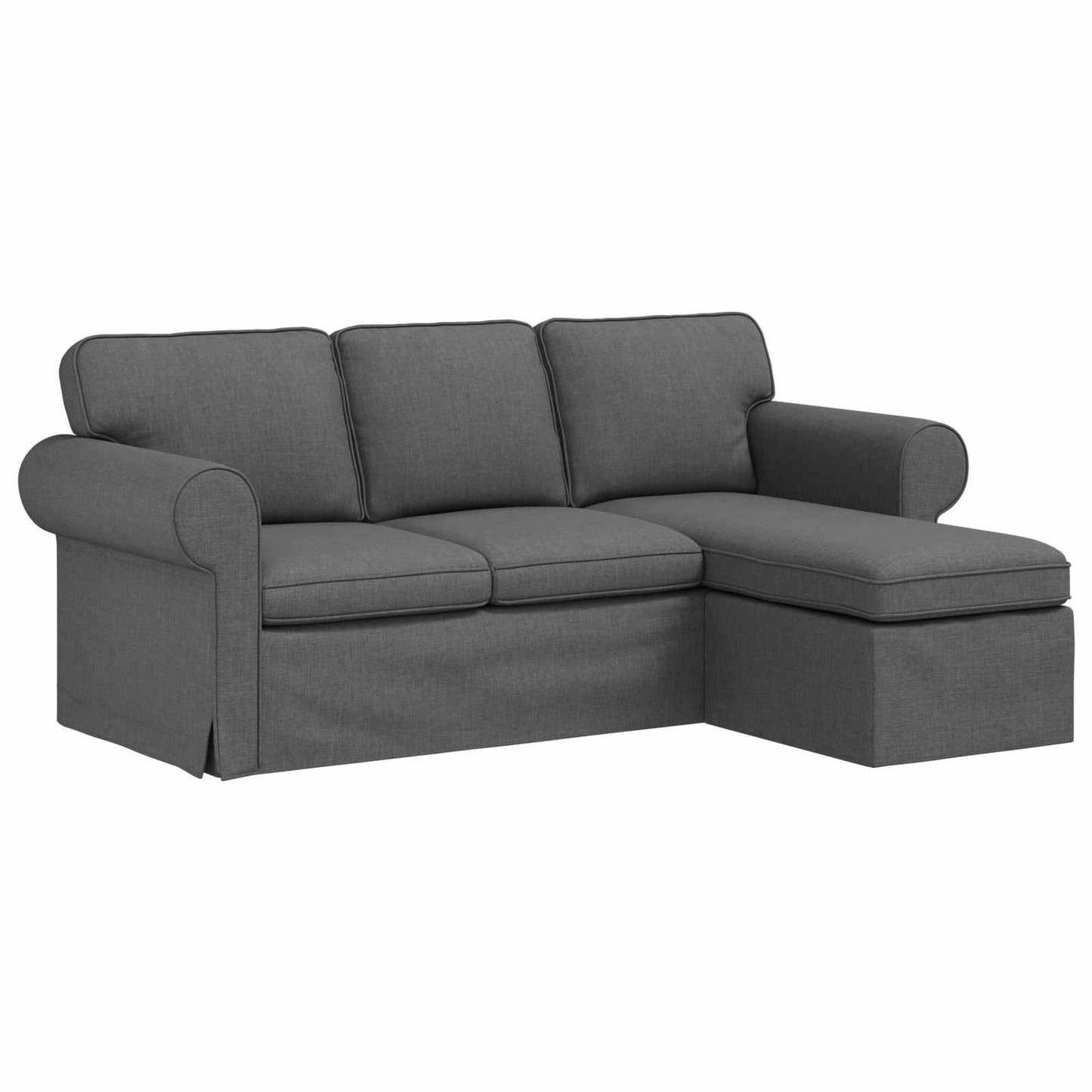 vidaXL Καναπές Σκούρο Γκρι 195 x 138 x 80 εκ ύφασμα