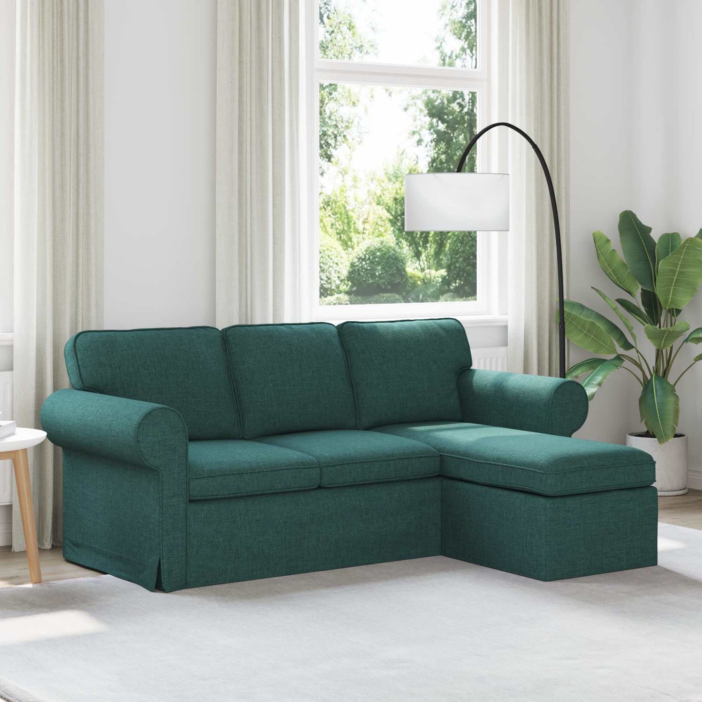 vidaXL Καναπές Σκούρο Πράσινο 195 x 138 x 80 εκ ύφασμα