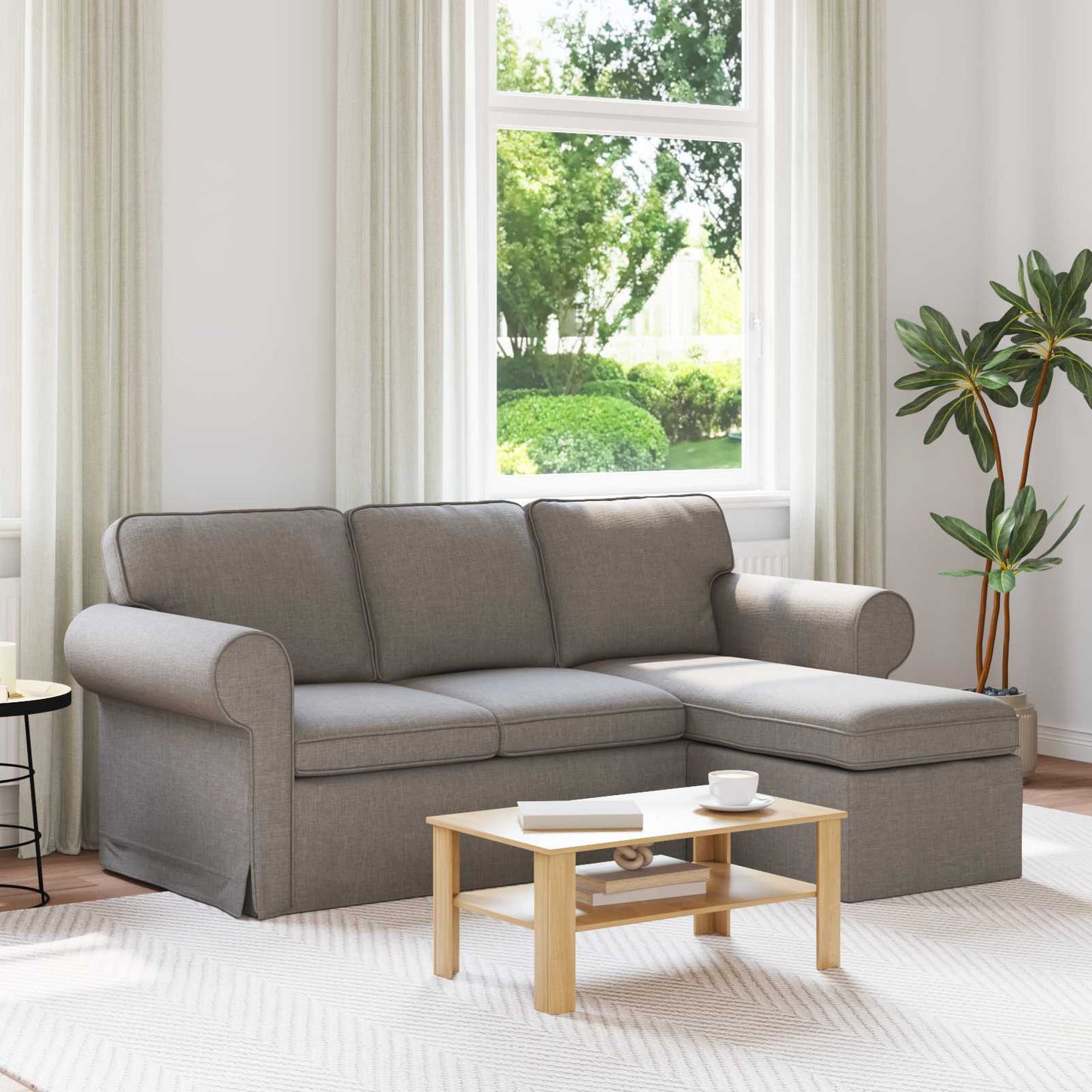 vidaXL Καναπές Taupe 195 x 138 x 80 εκ ύφασμα
