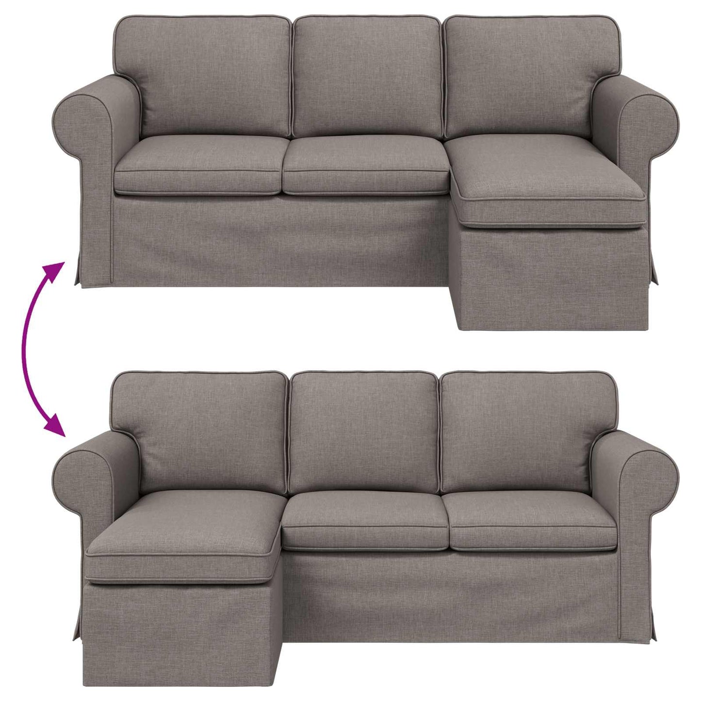 vidaXL Καναπές Taupe 195 x 138 x 80 εκ ύφασμα