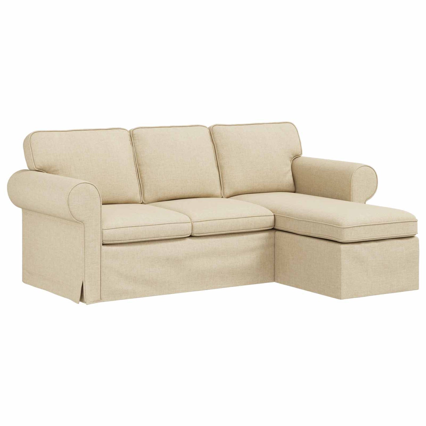 vidaXL Καναπές Κρεμ 195 x 138 x 80 εκ ύφασμα