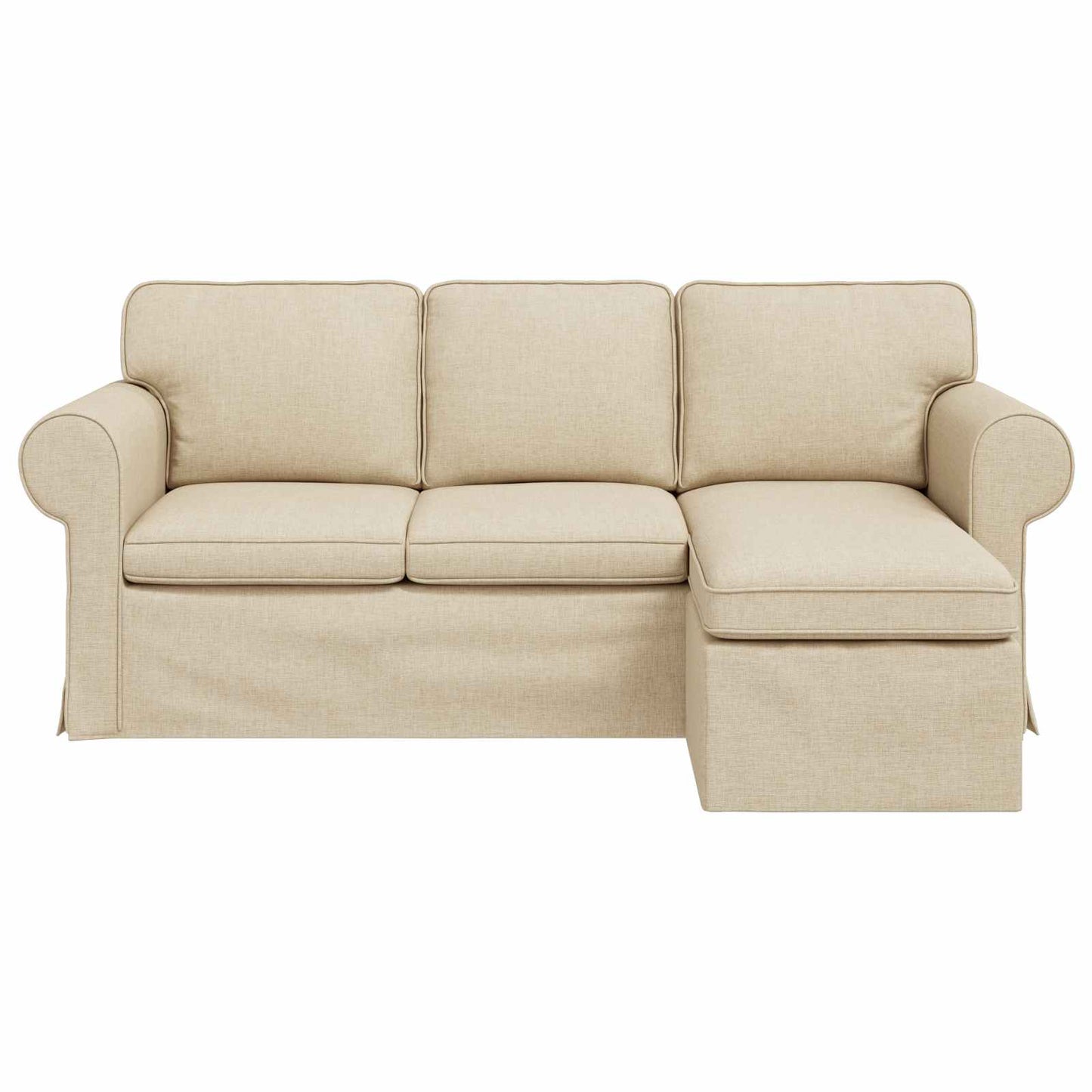 vidaXL Καναπές Κρεμ 195 x 138 x 80 εκ ύφασμα