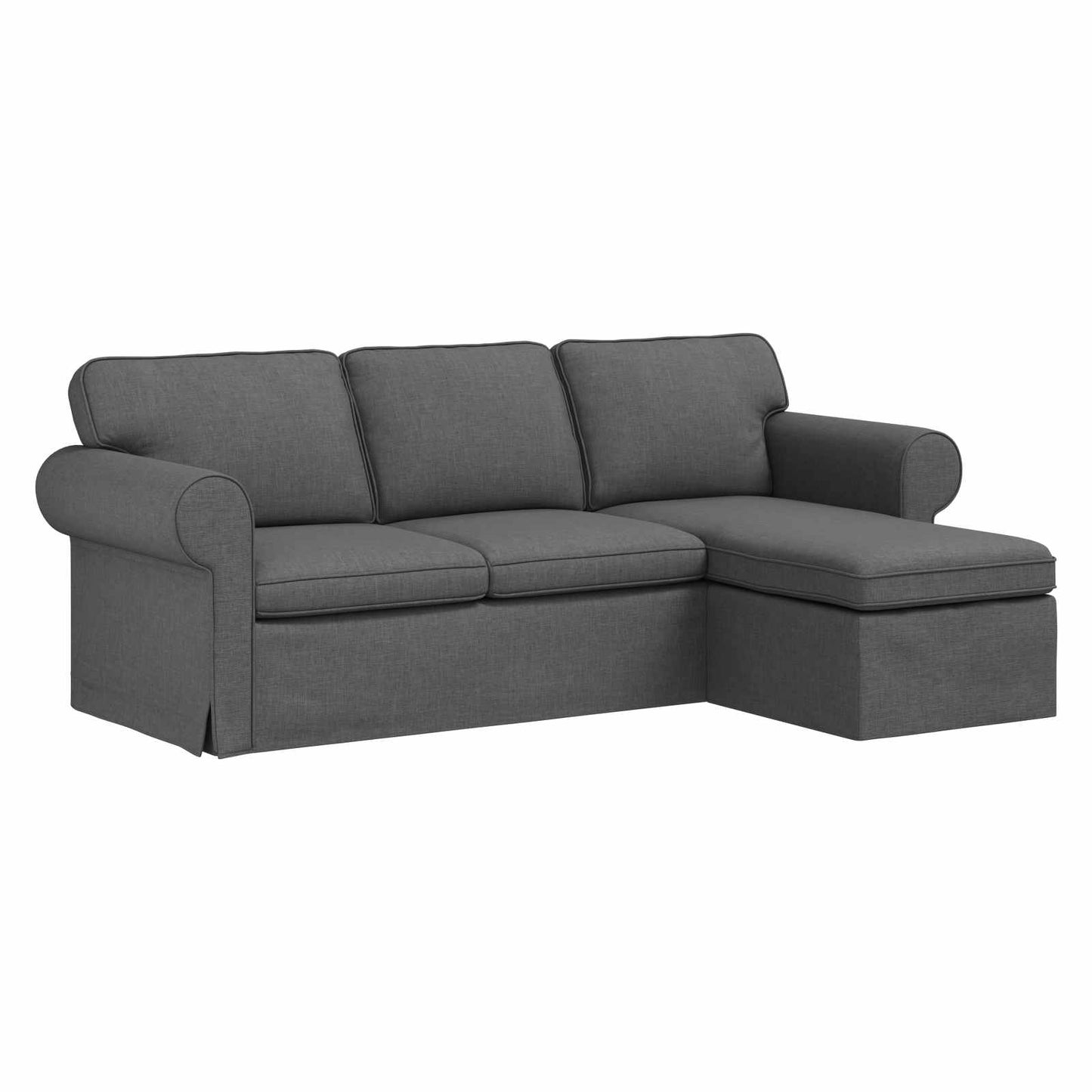 vidaXL Καναπές Σκούρο Γκρι 215 x 138 x 80 εκ ύφασμα
