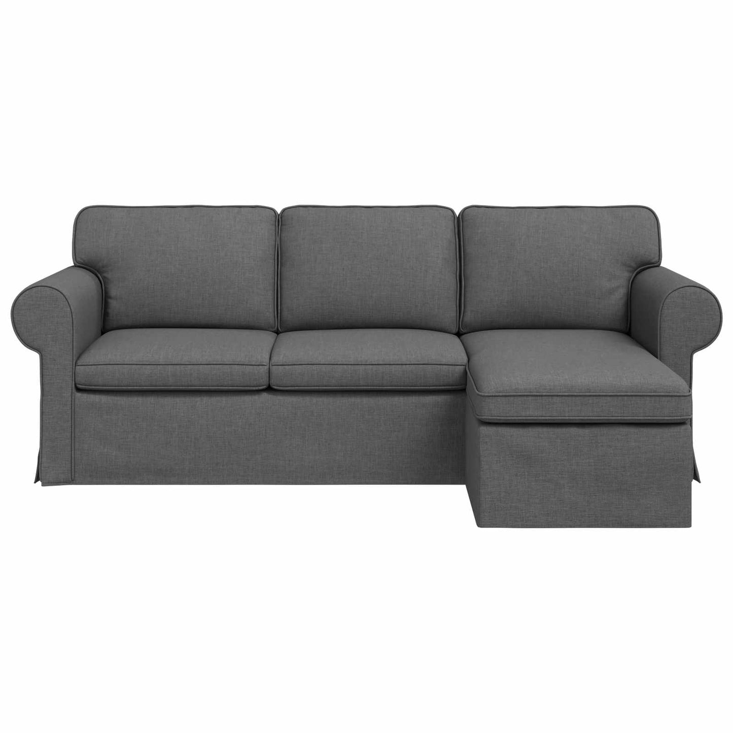 vidaXL Καναπές Σκούρο Γκρι 215 x 138 x 80 εκ ύφασμα