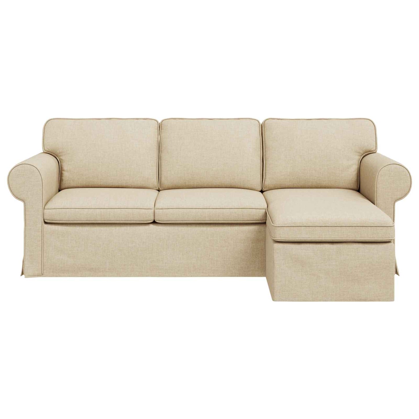 vidaXL Καναπές Κρεμ 215 x 138 x 80 εκ ύφασμα