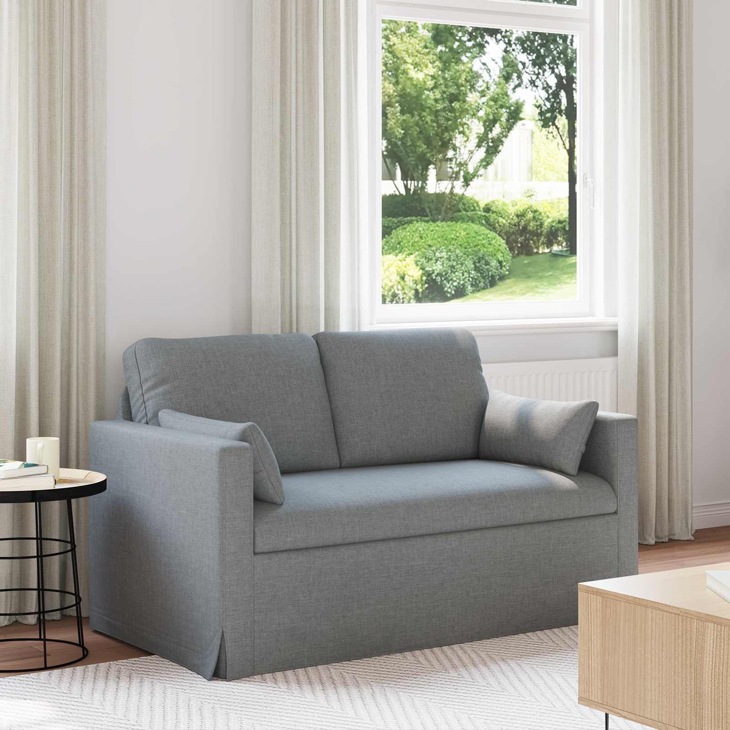 vidaXL Καναπές Ανοιχτό γκρι 139 x 78 x 80 εκ ύφασμα