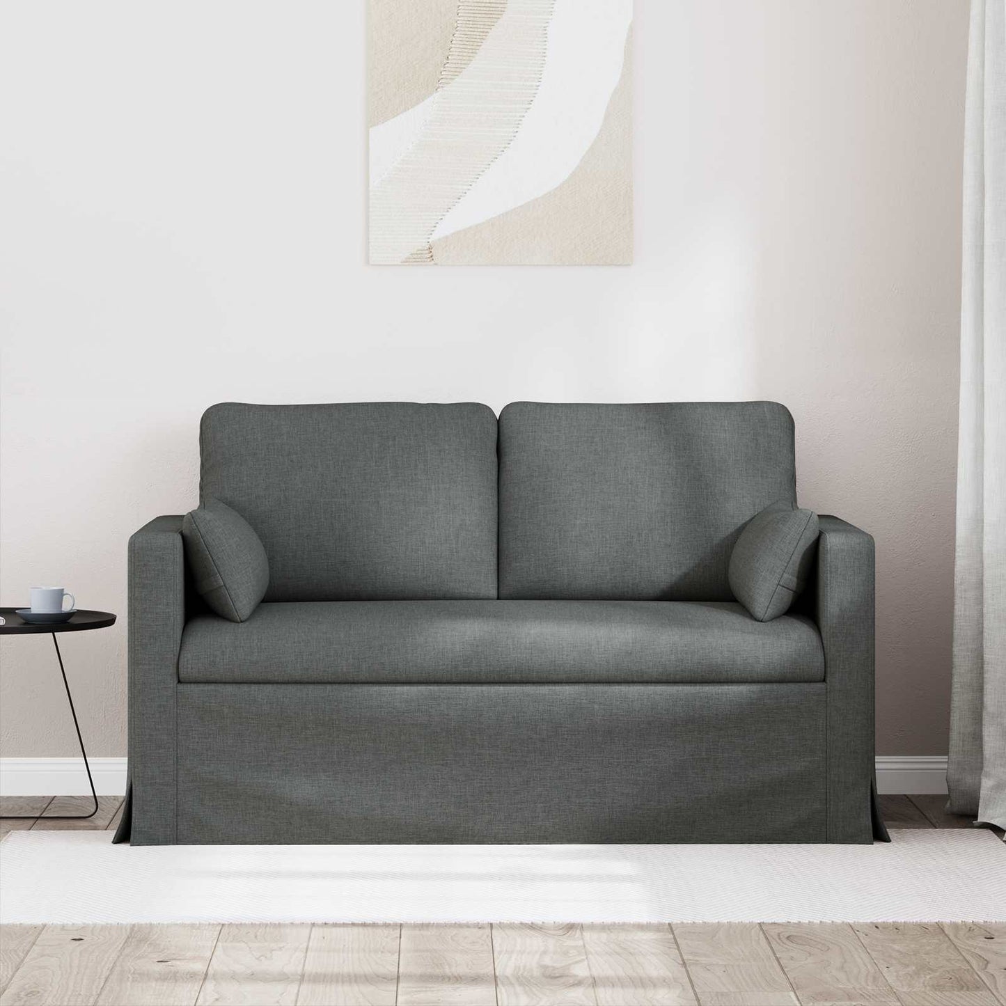 vidaXL Καναπές Σκούρο Γκρι 139 x 78 x 80 εκ ύφασμα