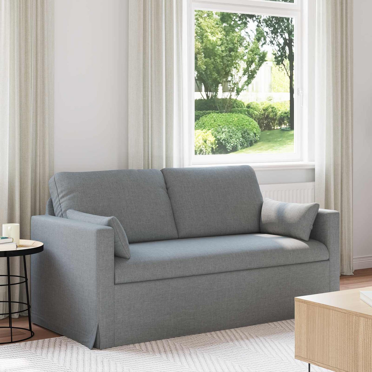 vidaXL Καναπές Ανοιχτό γκρι 158 x 78 x 80 εκ ύφασμα