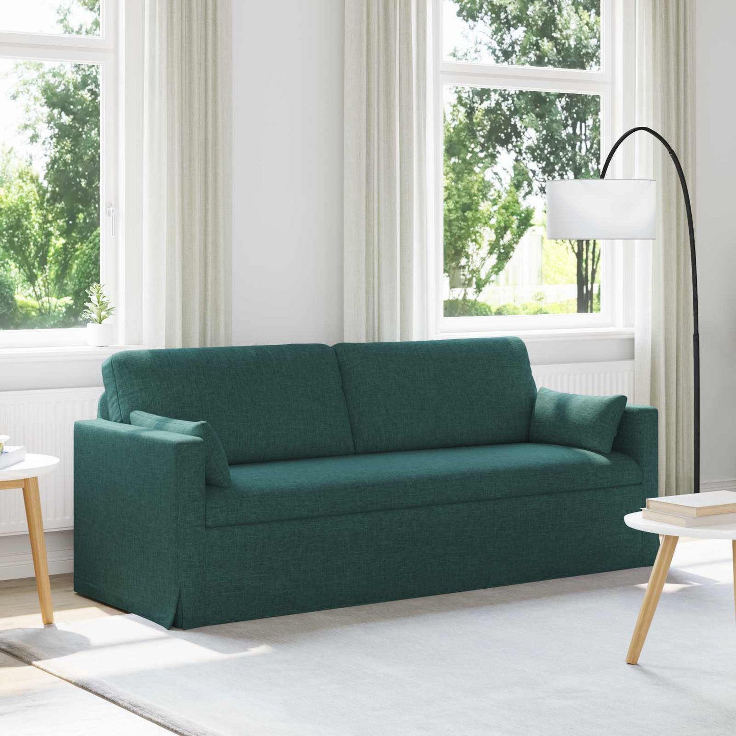 vidaXL Καναπές Σκούρο Πράσινο 198 x 78 x 80 εκ ύφασμα