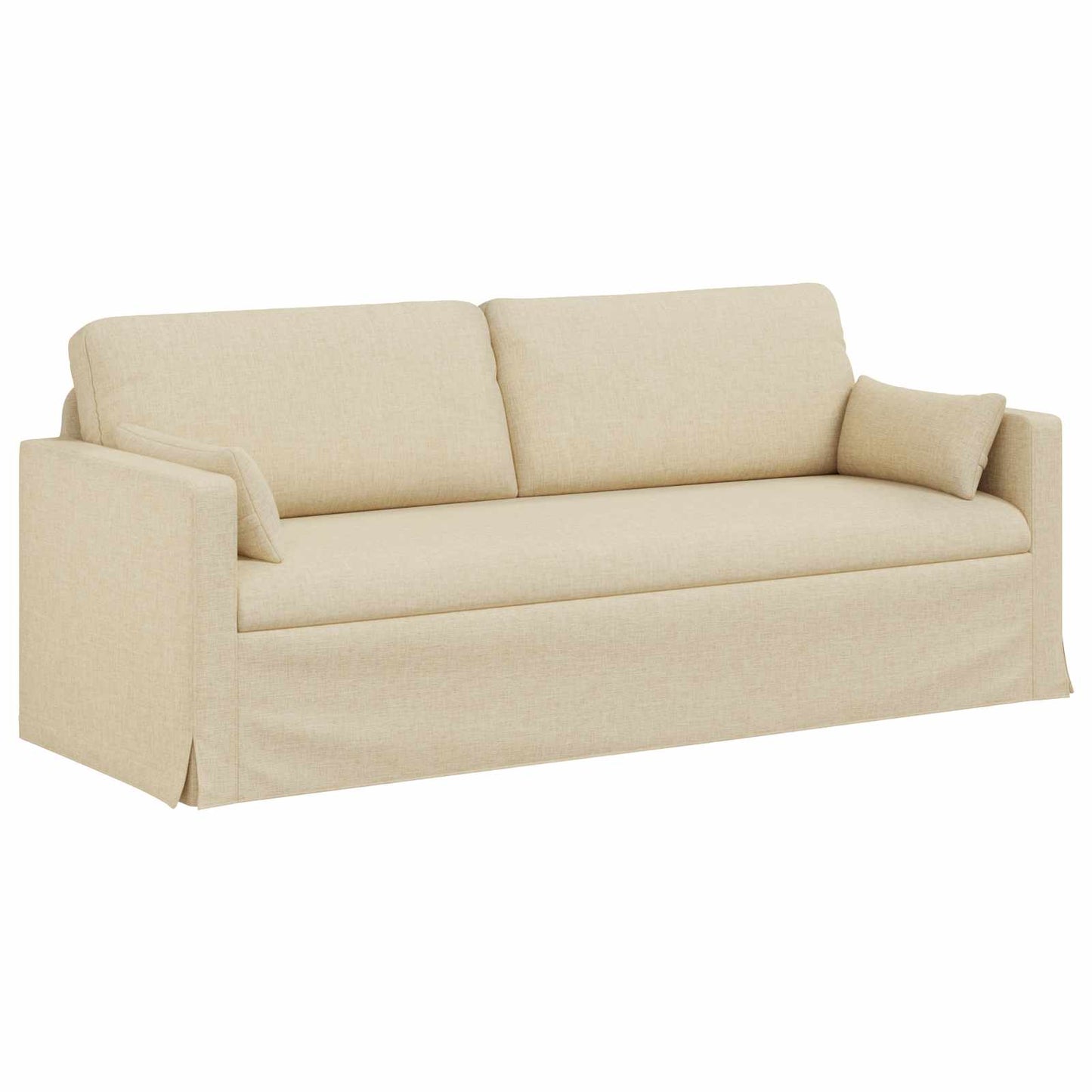 vidaXL Καναπές Κρεμ 198 x 78 x 80 εκ ύφασμα