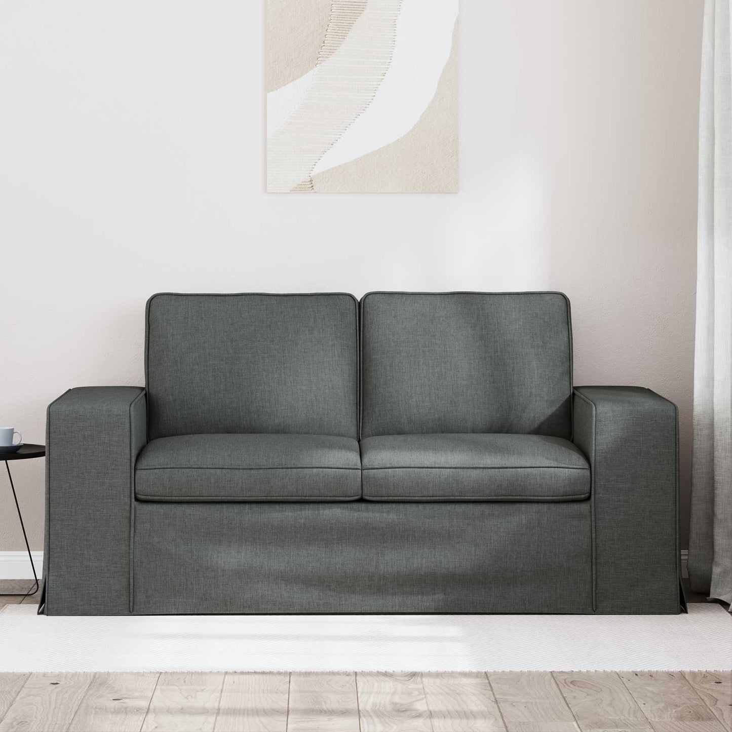vidaXL Καναπές Σκούρο Γκρι 162 x 80 x 82 εκ ύφασμα