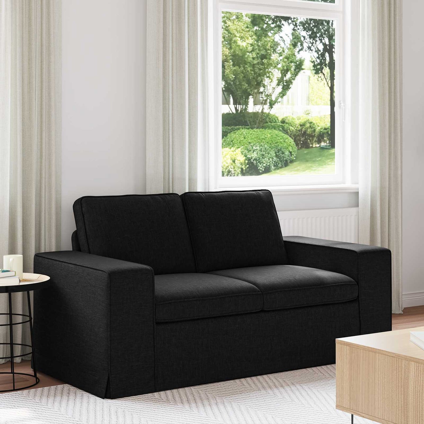 vidaXL Καναπές Μαύρο 162 x 80 x 82 εκ ύφασμα