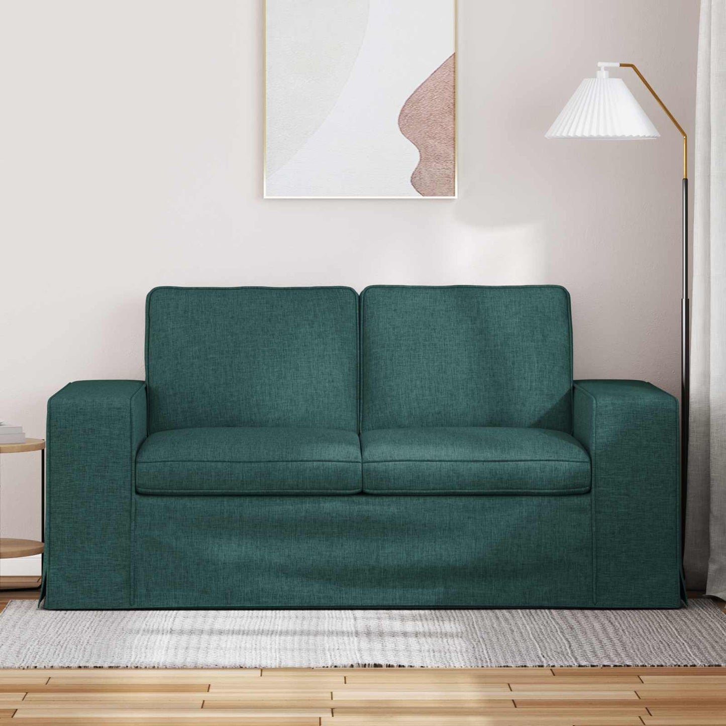vidaXL Καναπές Σκούρο Πράσινο 162 x 80 x 82 εκ ύφασμα