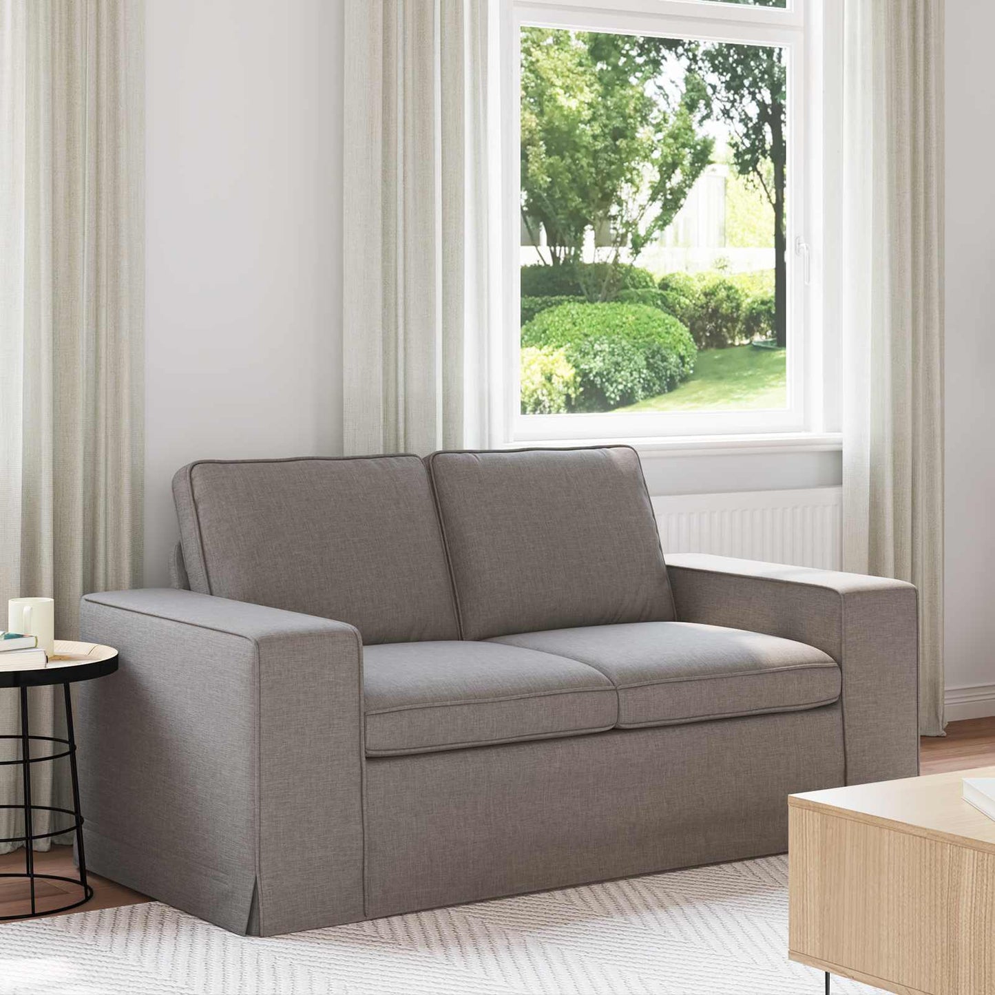 vidaXL Καναπές Taupe 162 x 80 x 82 εκ ύφασμα