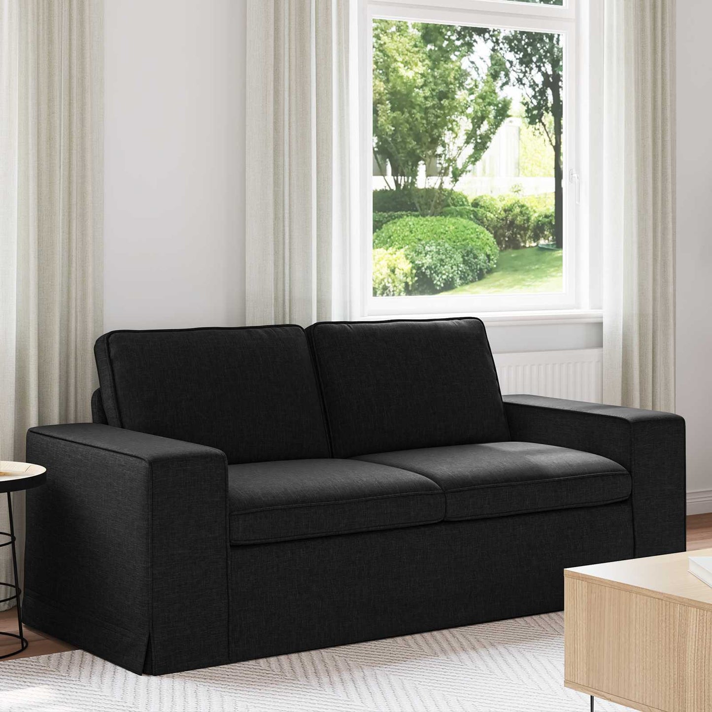 vidaXL Καναπές Μαύρο 182 x 80 x 82 εκ ύφασμα