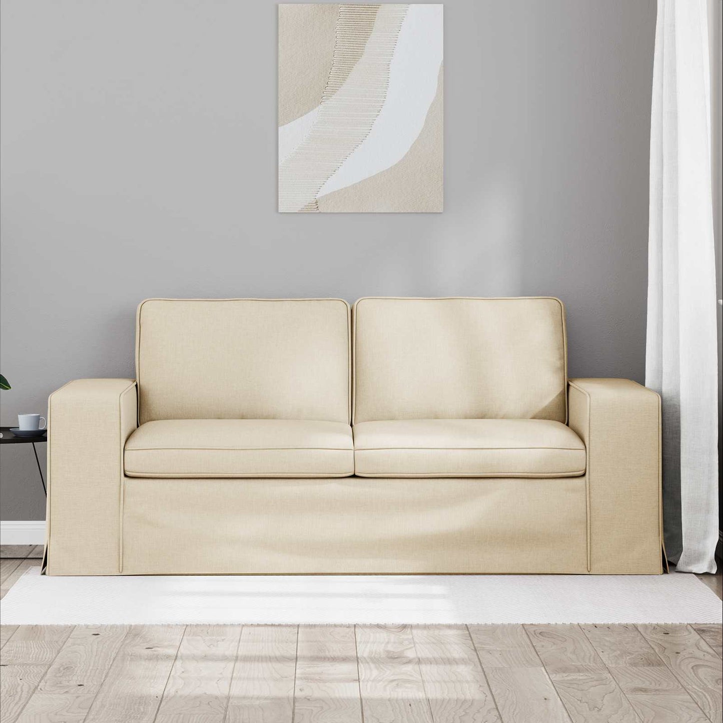 vidaXL Καναπές Κρεμ 182 x 80 x 82 εκ ύφασμα
