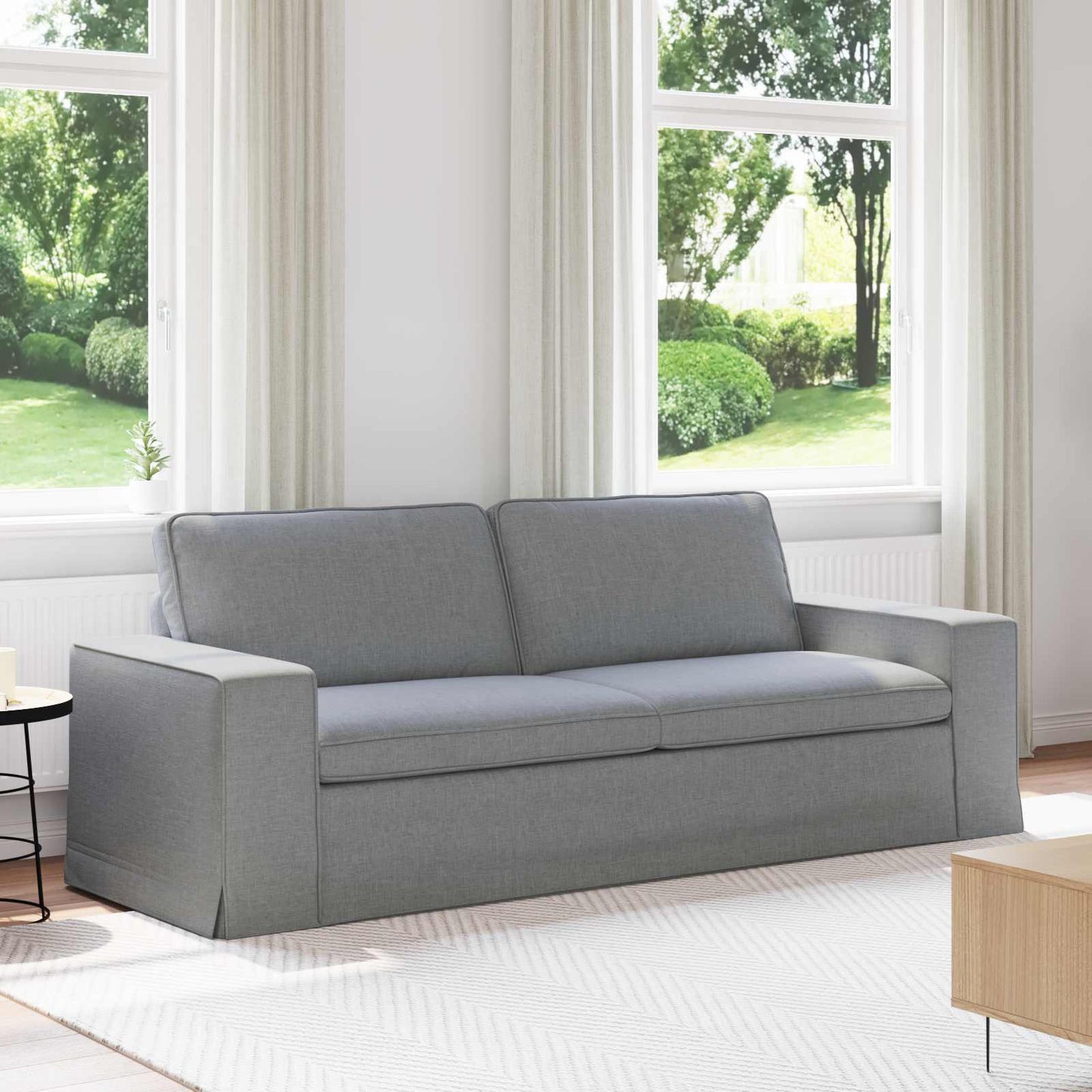 vidaXL Καναπές Ανοιχτό γκρι 222 x 80 x 82 εκ ύφασμα