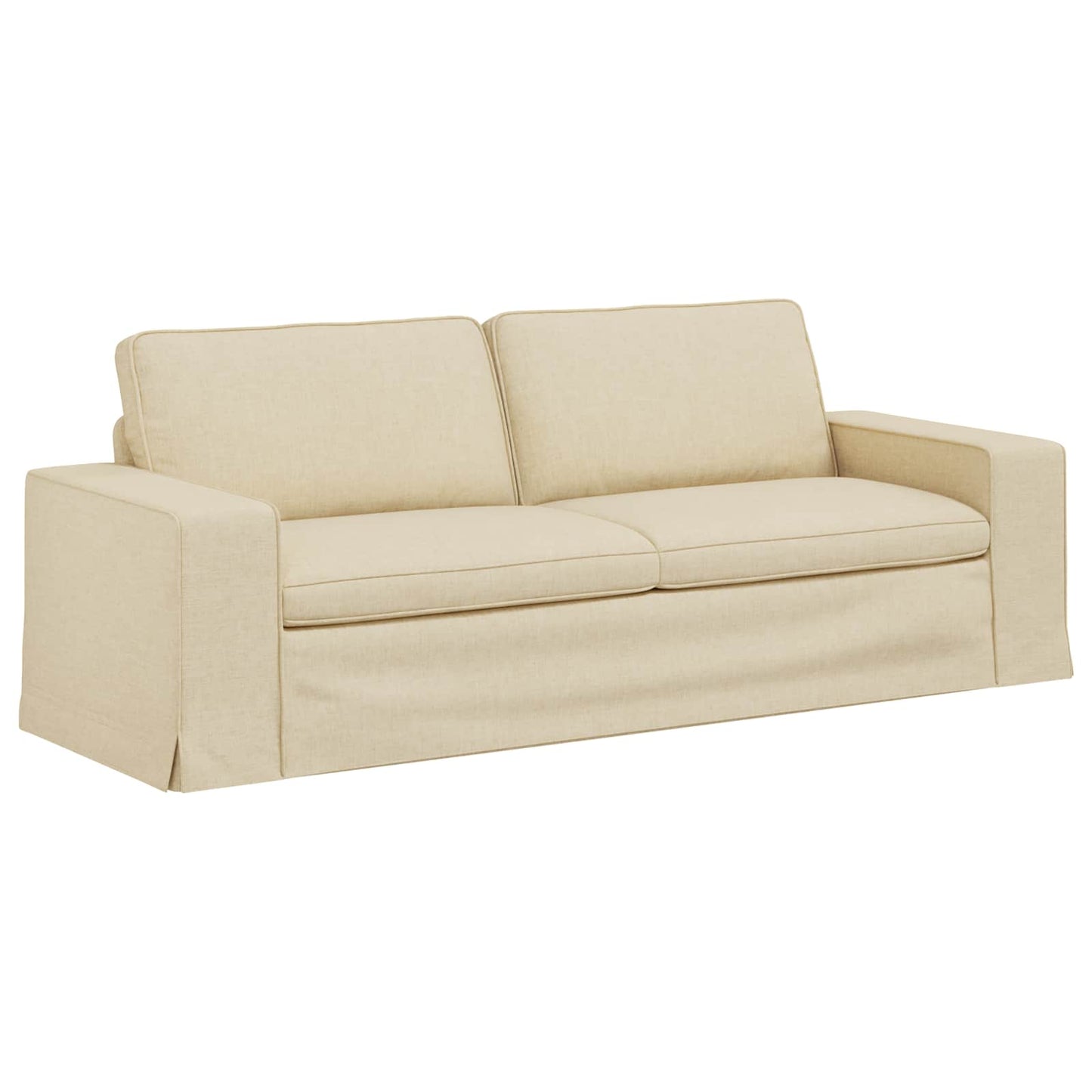 vidaXL Καναπές Κρεμ 222 x 80 x 82 εκ ύφασμα