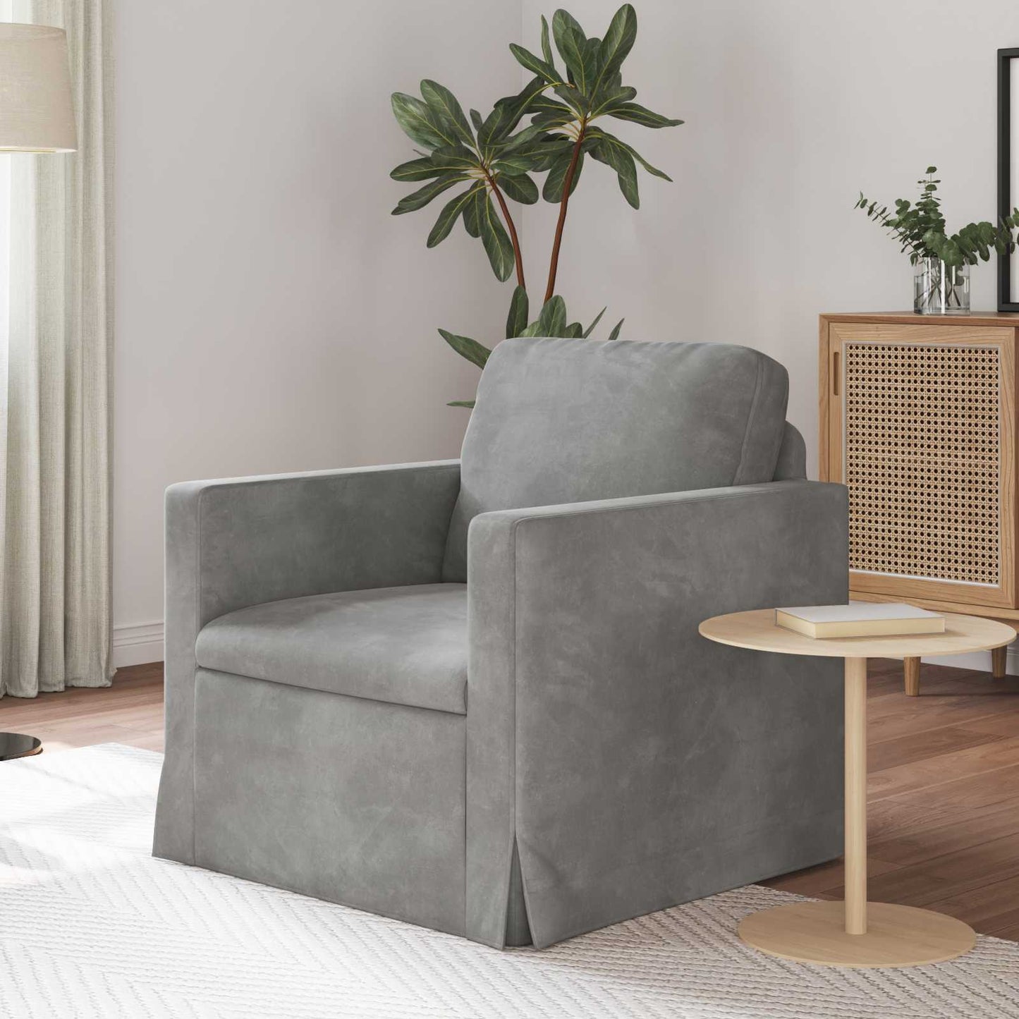 vidaXL Καναπές Ανοιχτό γκρι 78 x 78 x 80 εκ. Βελούδο