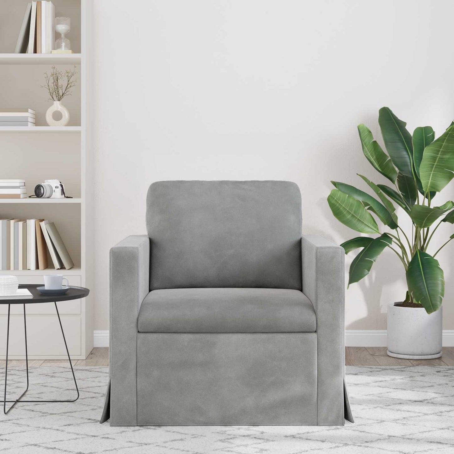 vidaXL Καναπές Ανοιχτό γκρι 78 x 78 x 80 εκ. Βελούδο