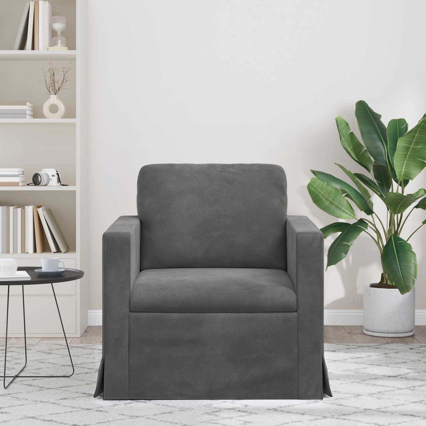 vidaXL Καναπές Σκούρο Γκρι 78 x 78 x 80 εκ. Βελούδο