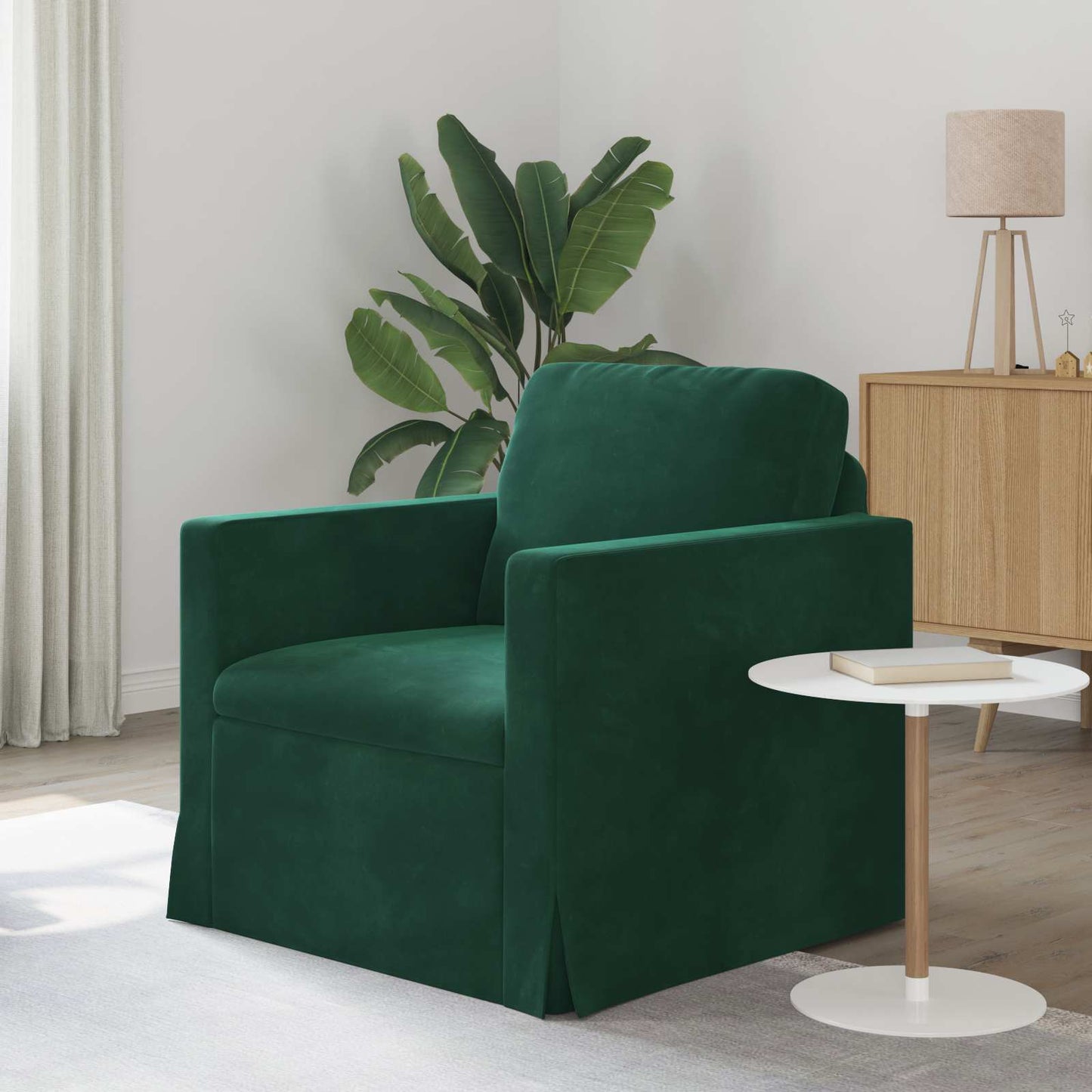 vidaXL Καναπές Σκούρο Πράσινο 78 x 78 x 80 εκ. Βελούδο