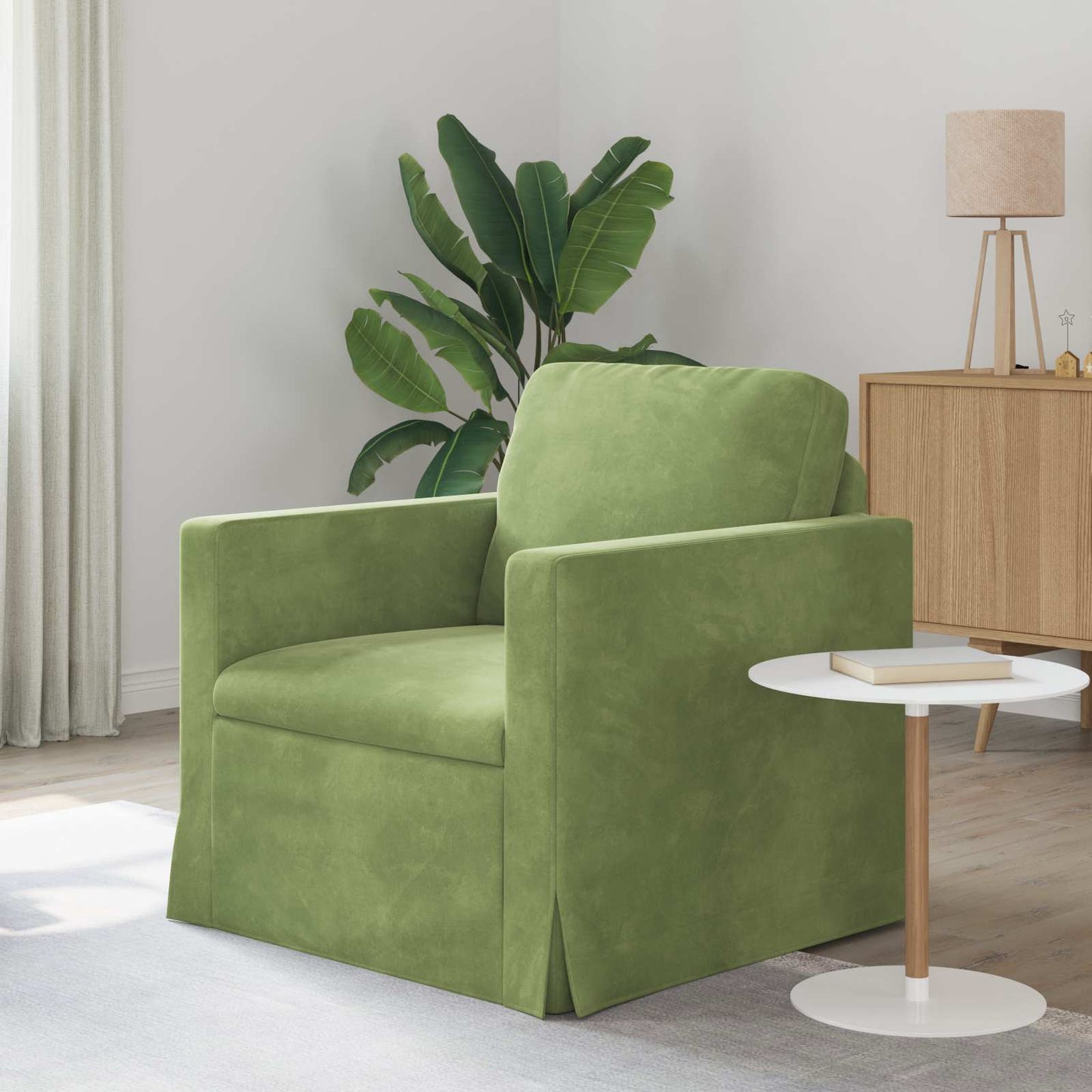 vidaXL Καναπές Ανοιχτό Πράσινο 78 x 78 x 80 εκ. Βελούδο