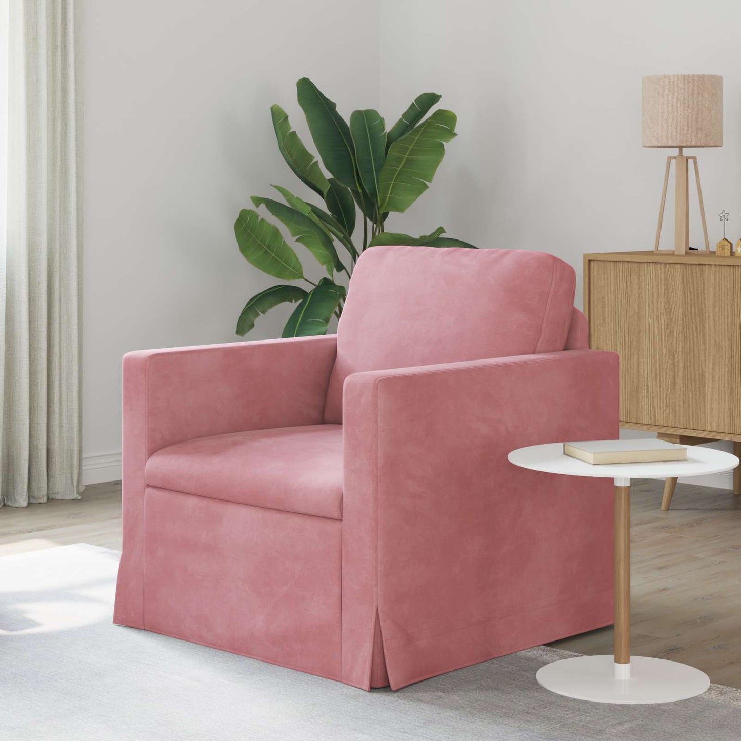 vidaXL Καναπές Ροζ 78 x 78 x 80 εκ. Βελούδο