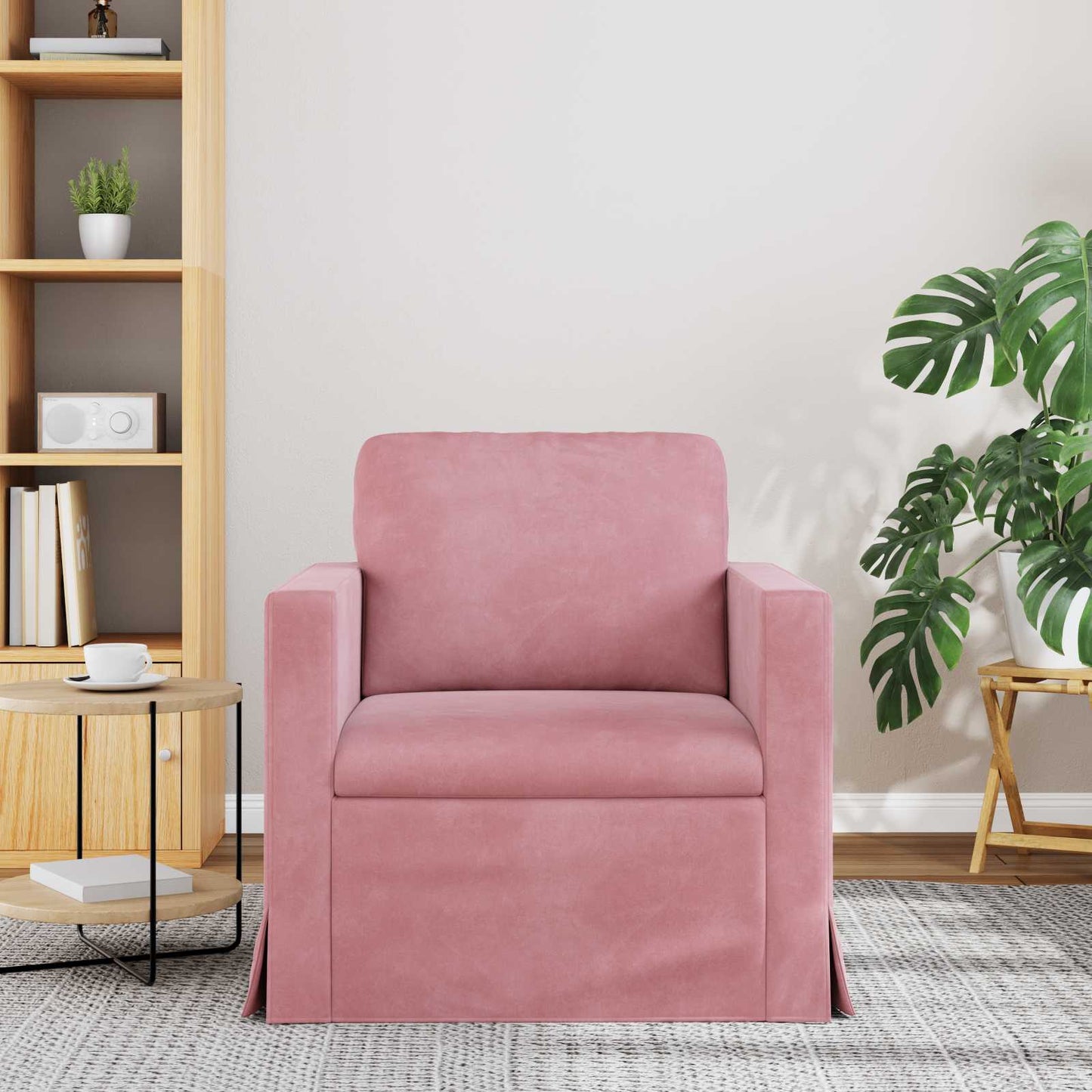 vidaXL Καναπές Ροζ 78 x 78 x 80 εκ. Βελούδο