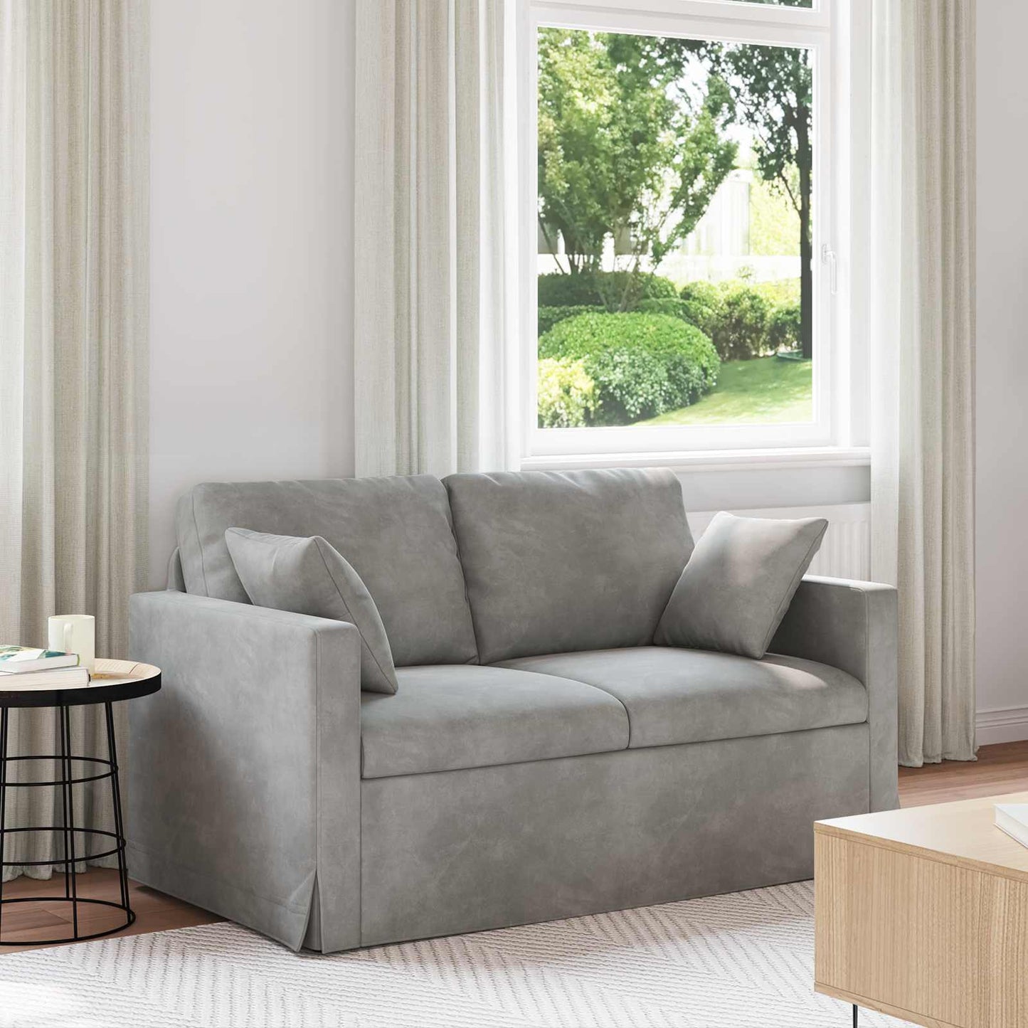 vidaXL Καναπές Ανοιχτό γκρι 138 x 78 x 80 εκ Βελούδο