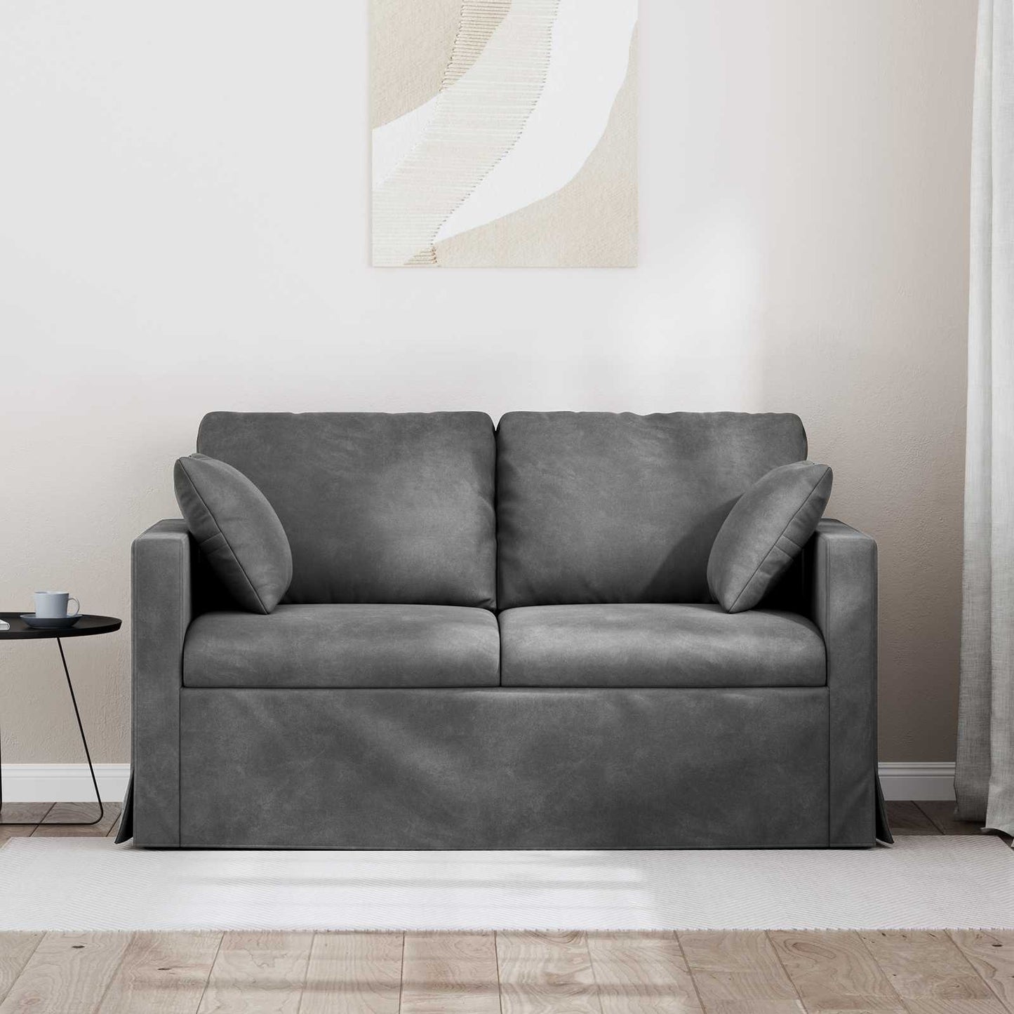 vidaXL Καναπές Σκούρο Γκρι 138 x 78 x 80 εκ Βελούδο