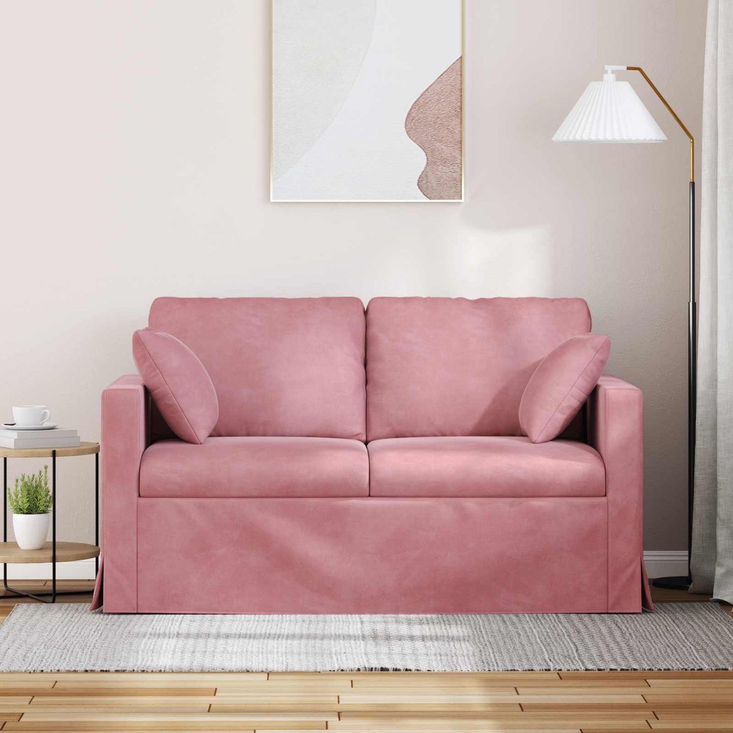 vidaXL Καναπές Ροζ 138 x 78 x 80 εκ Βελούδο