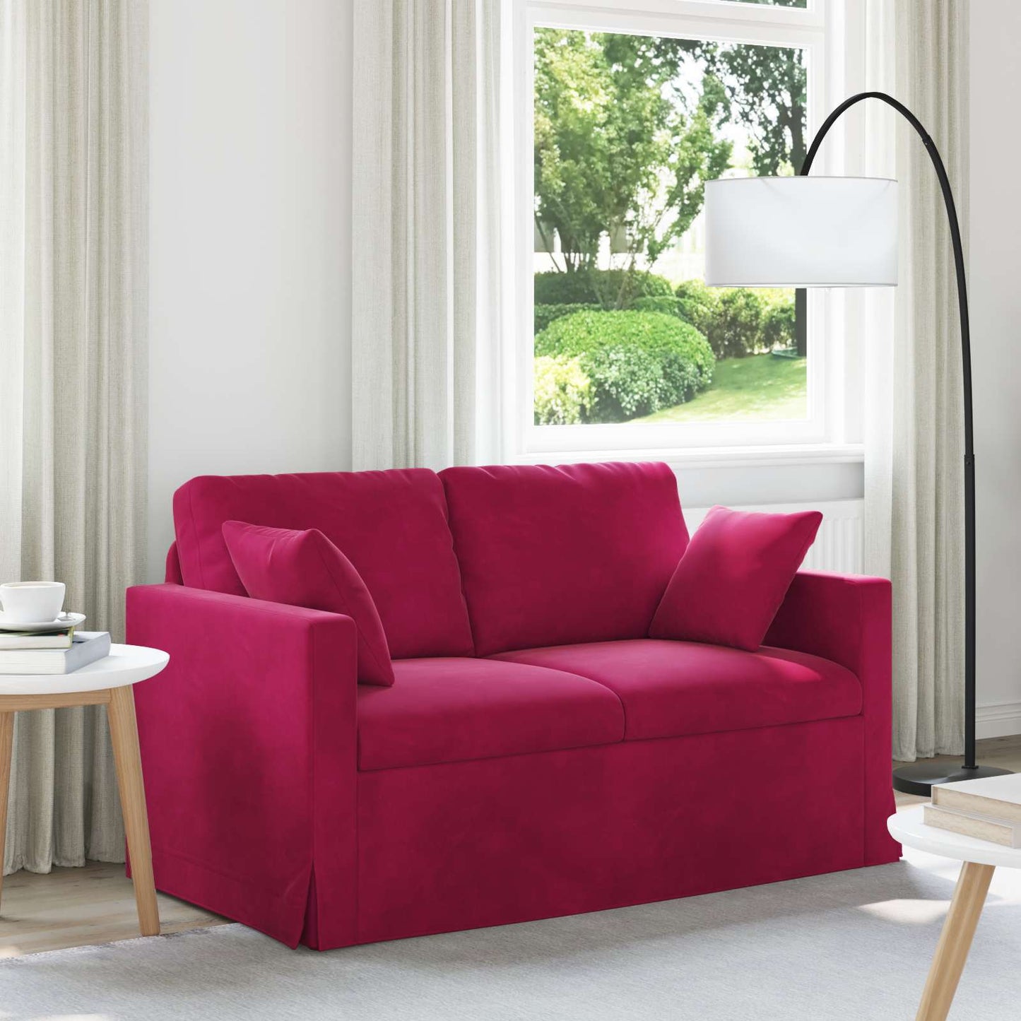 vidaXL Καναπές Κόκκινο 138 x 78 x 80 εκ Βελούδο