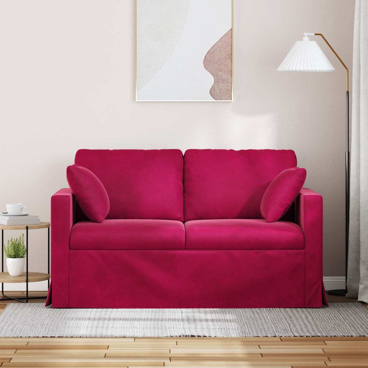 vidaXL Καναπές Κόκκινο 138 x 78 x 80 εκ Βελούδο