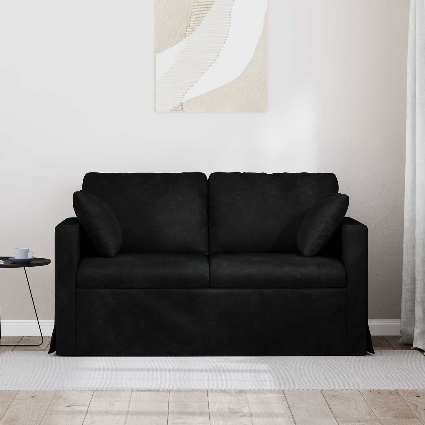 vidaXL Καναπές Μαύρο 138 x 78 x 80 εκ Βελούδο