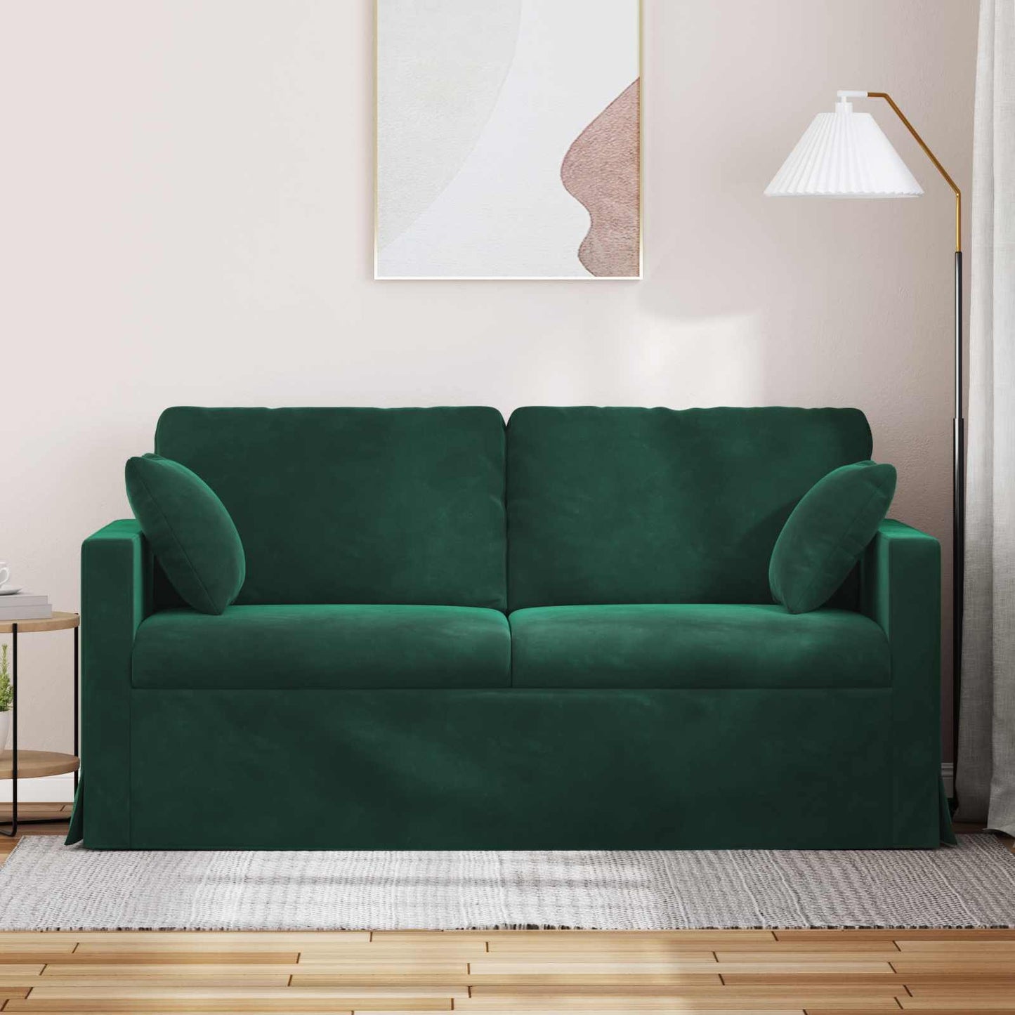vidaXL Καναπές Σκούρο Πράσινο 158 x 78 x 80 εκ Βελούδο