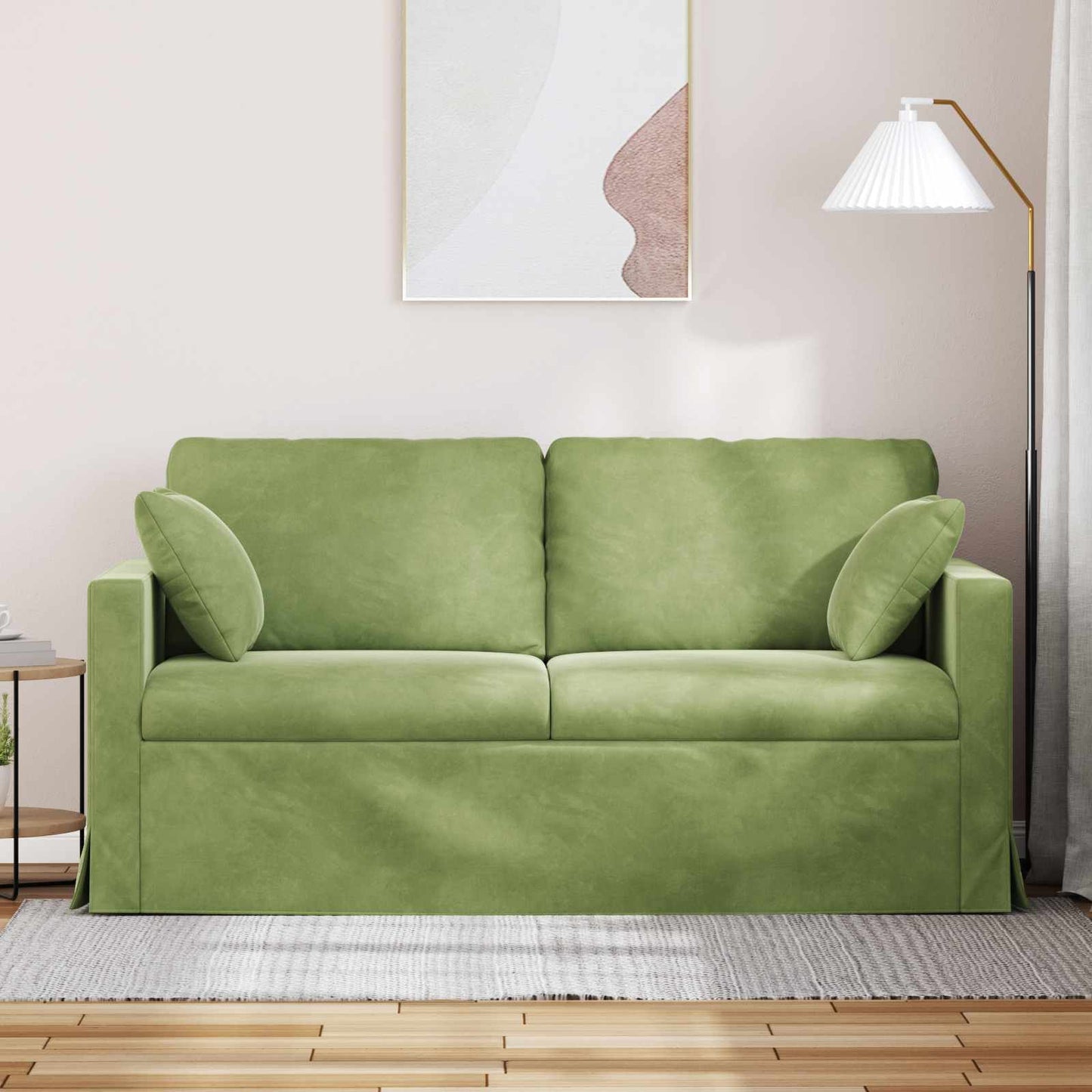vidaXL Καναπές Ανοιχτό Πράσινο 158 x 78 x 80 εκ Βελούδο