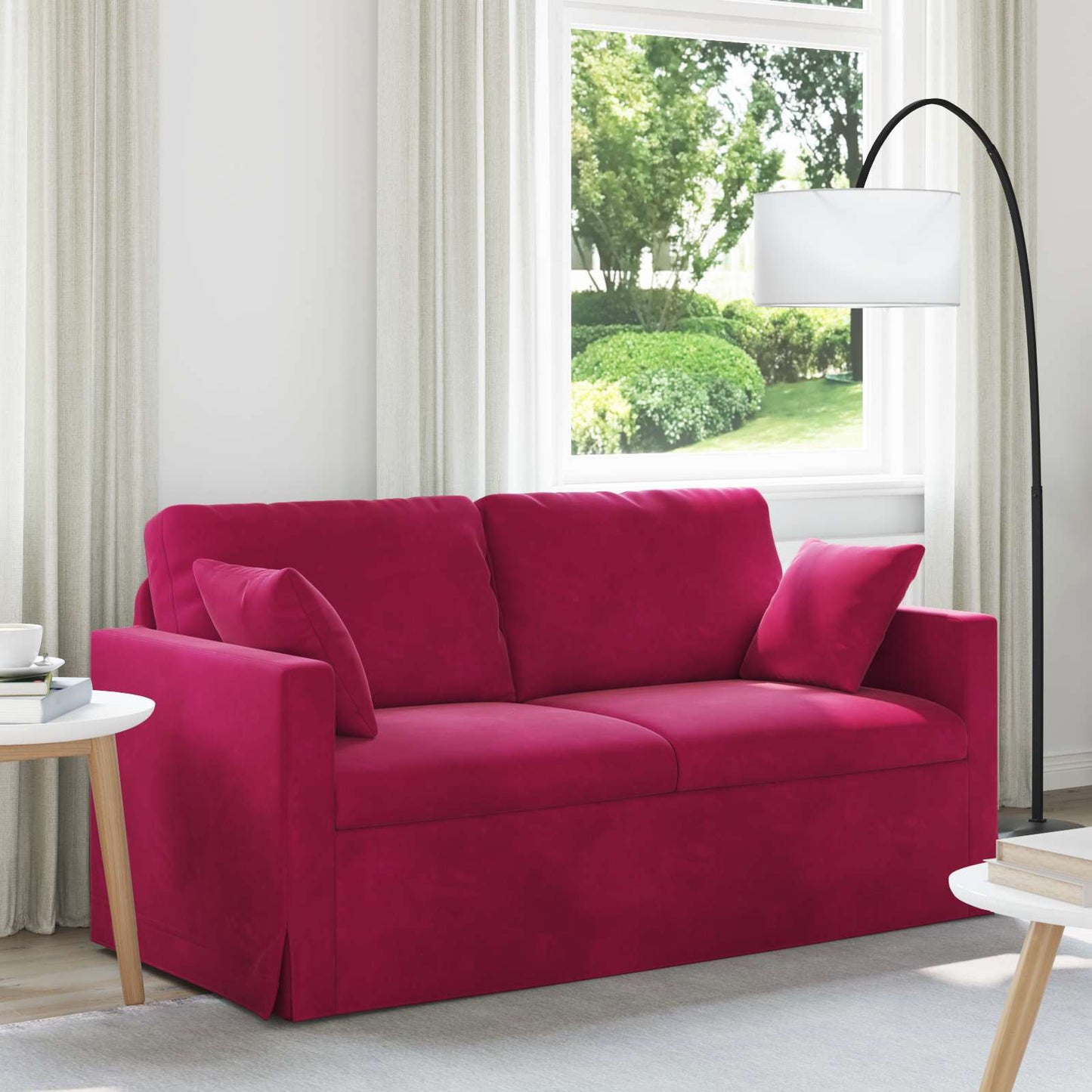 vidaXL Καναπές Κόκκινο 158 x 78 x 80 εκ Βελούδο