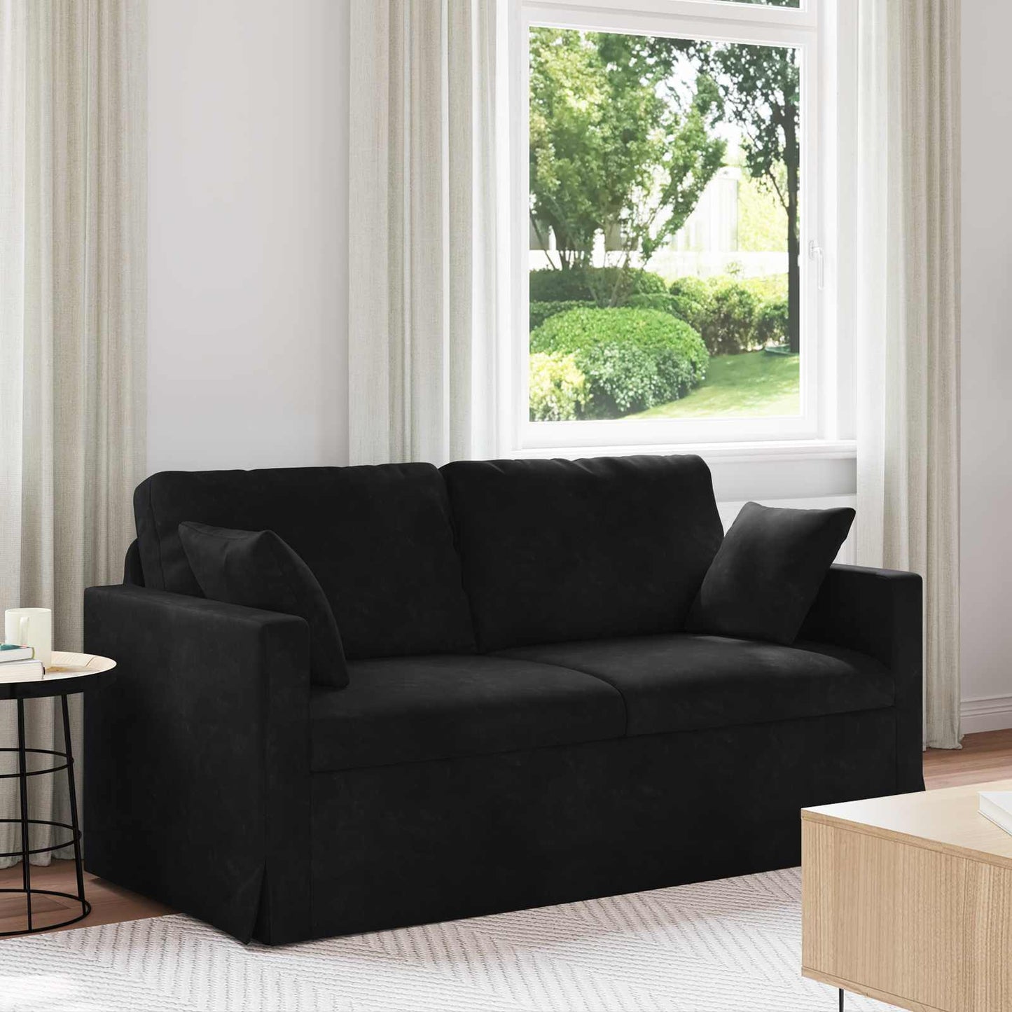 vidaXL Καναπές Μαύρο 158 x 78 x 80 εκ Βελούδο