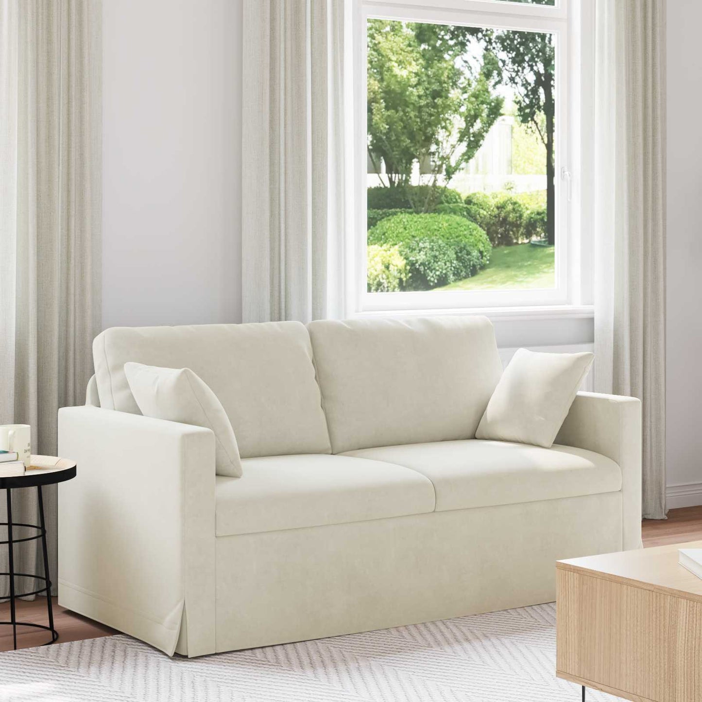 vidaXL Καναπές Κρεμ 158 x 78 x 80 εκ Βελούδο